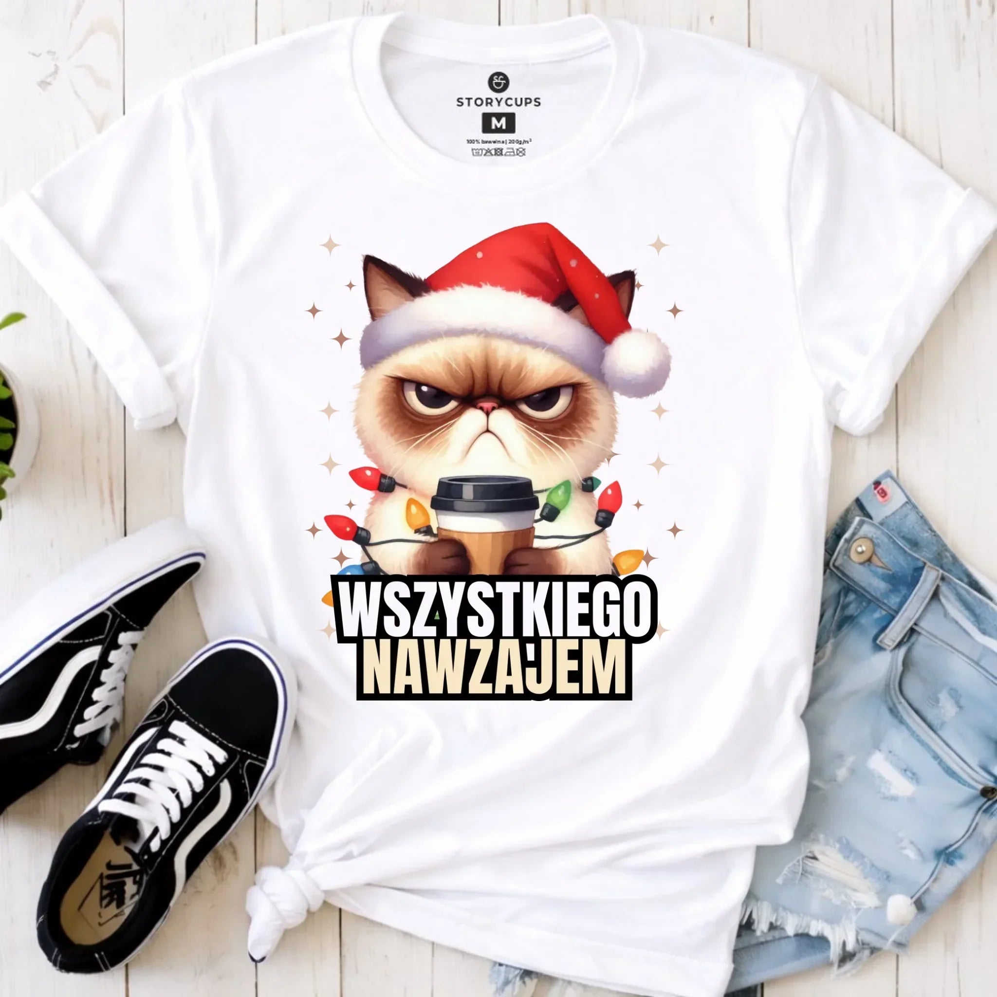 Koszulka damska świąteczna - Grumpy Cat Wszystkiego nawzajem BN33 - StoryCups.pl