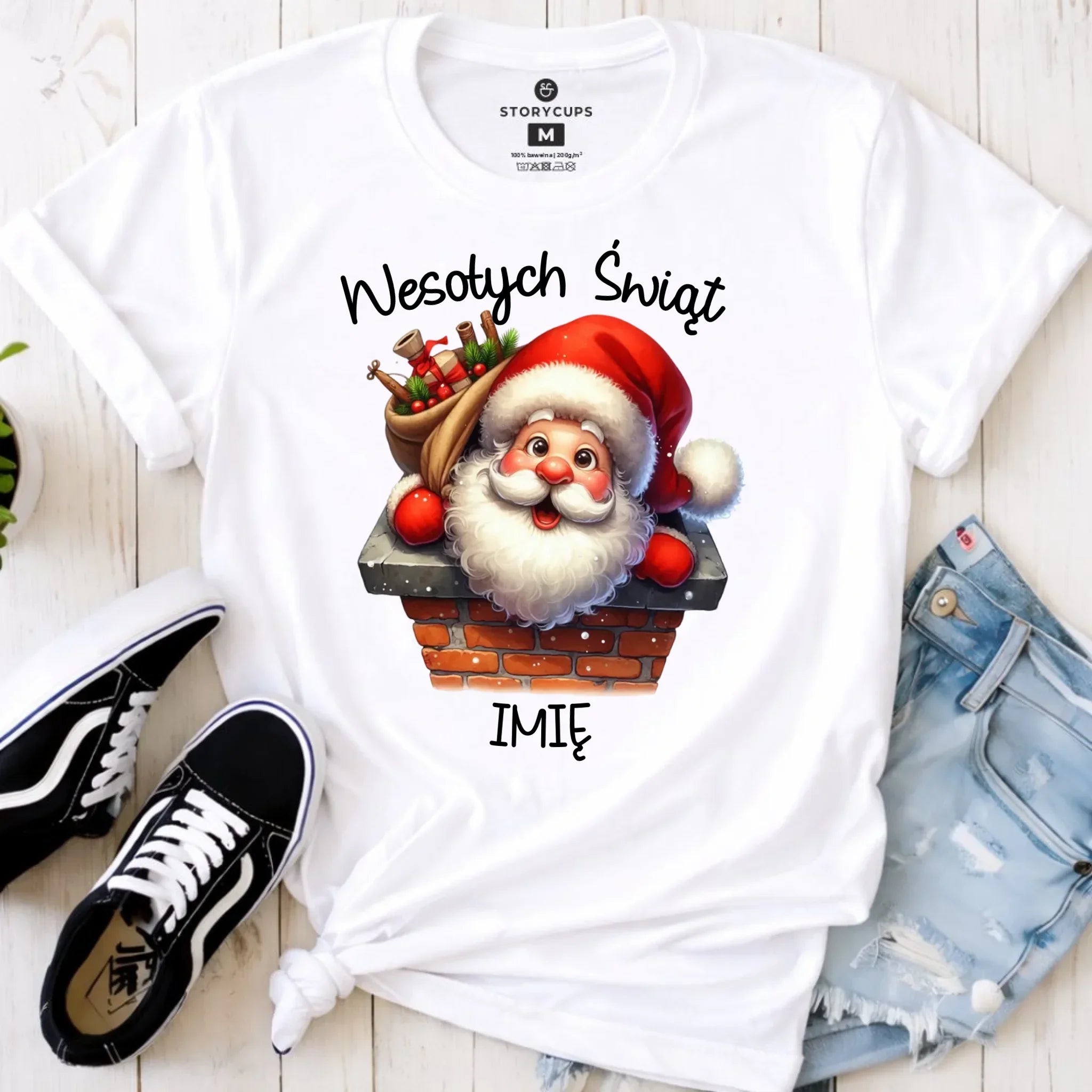 Koszulka damska świąteczna - prezent na Mikołajki Mikołaj - personalizowana BN08 - StoryCups.pl