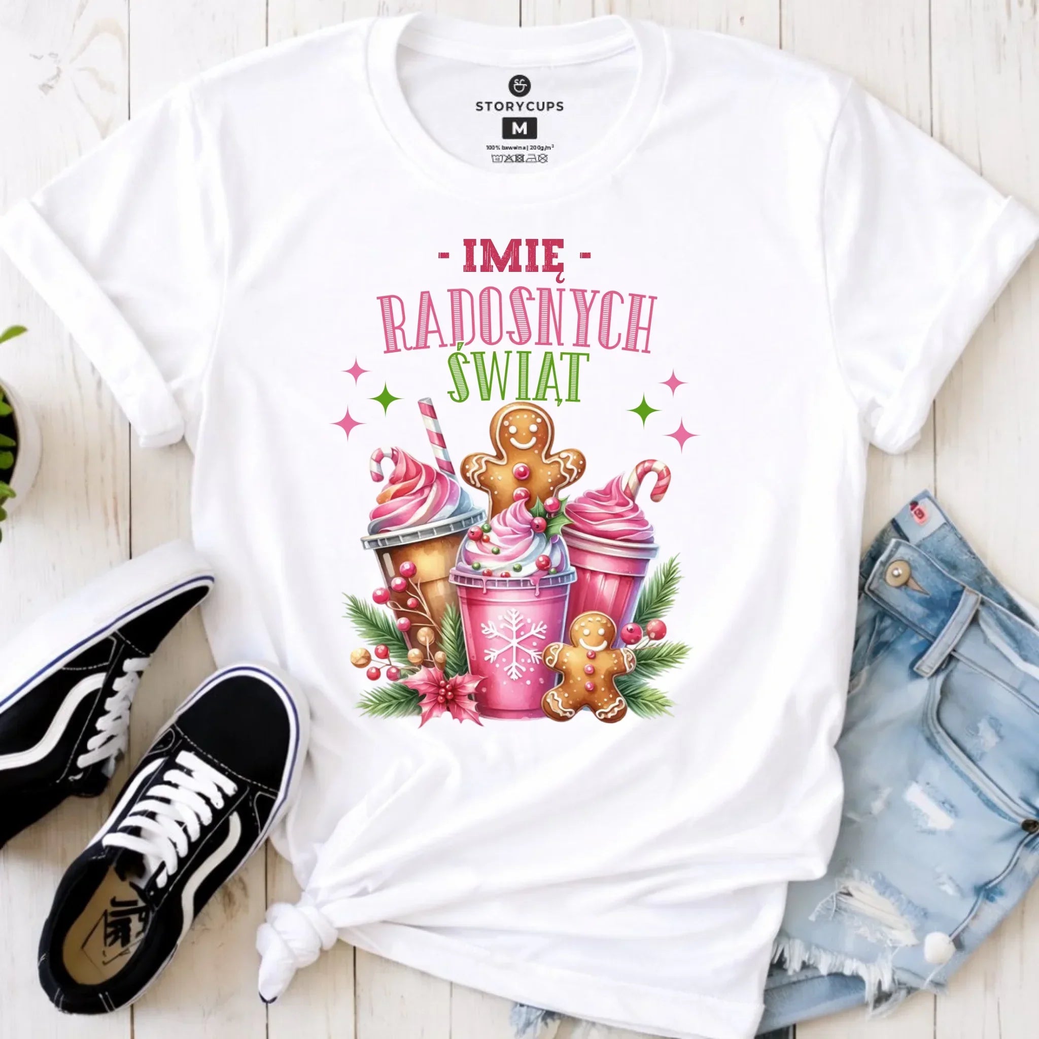 Koszulka damska świąteczna - Radosnych Świąt - personalizowana BN58 - StoryCups.pl