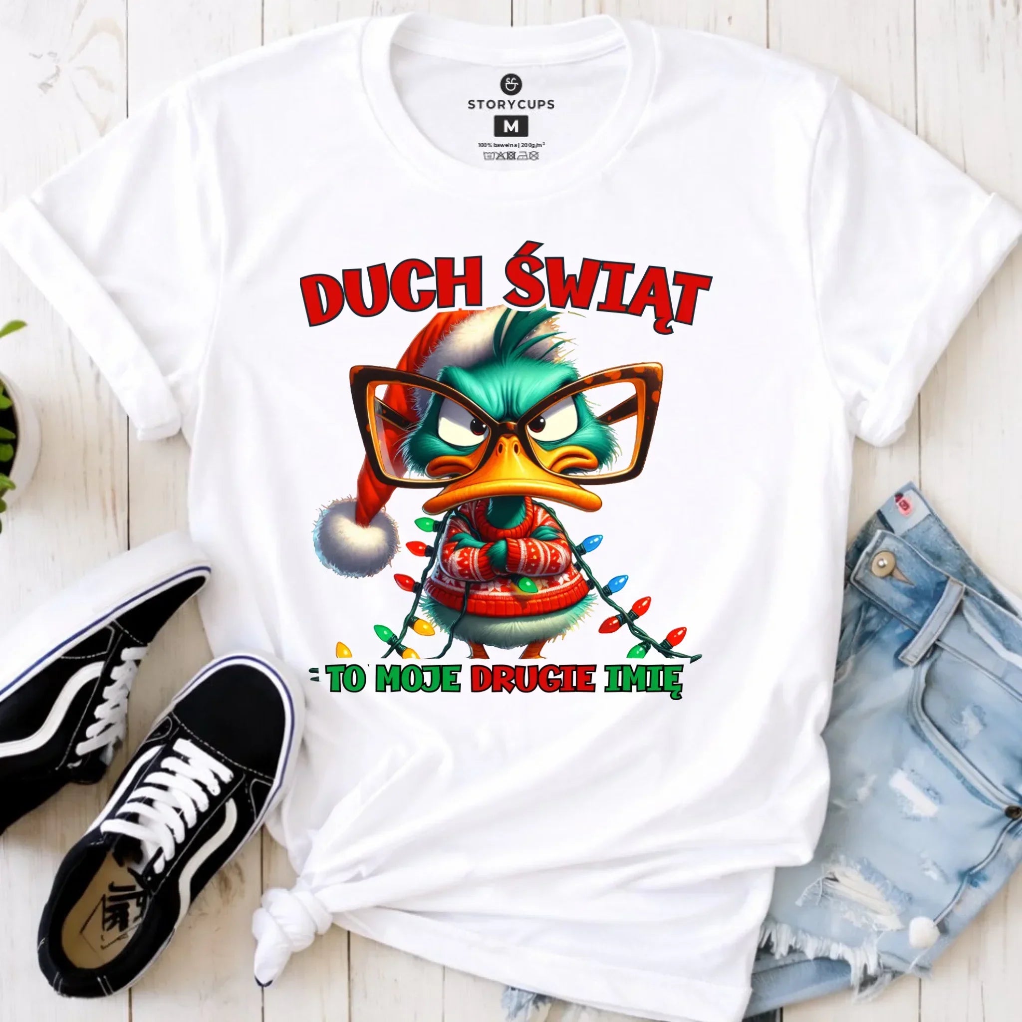 Koszulka damska świąteczna - Duch Świąt to moje drugie imię BN76 - StoryCups.pl