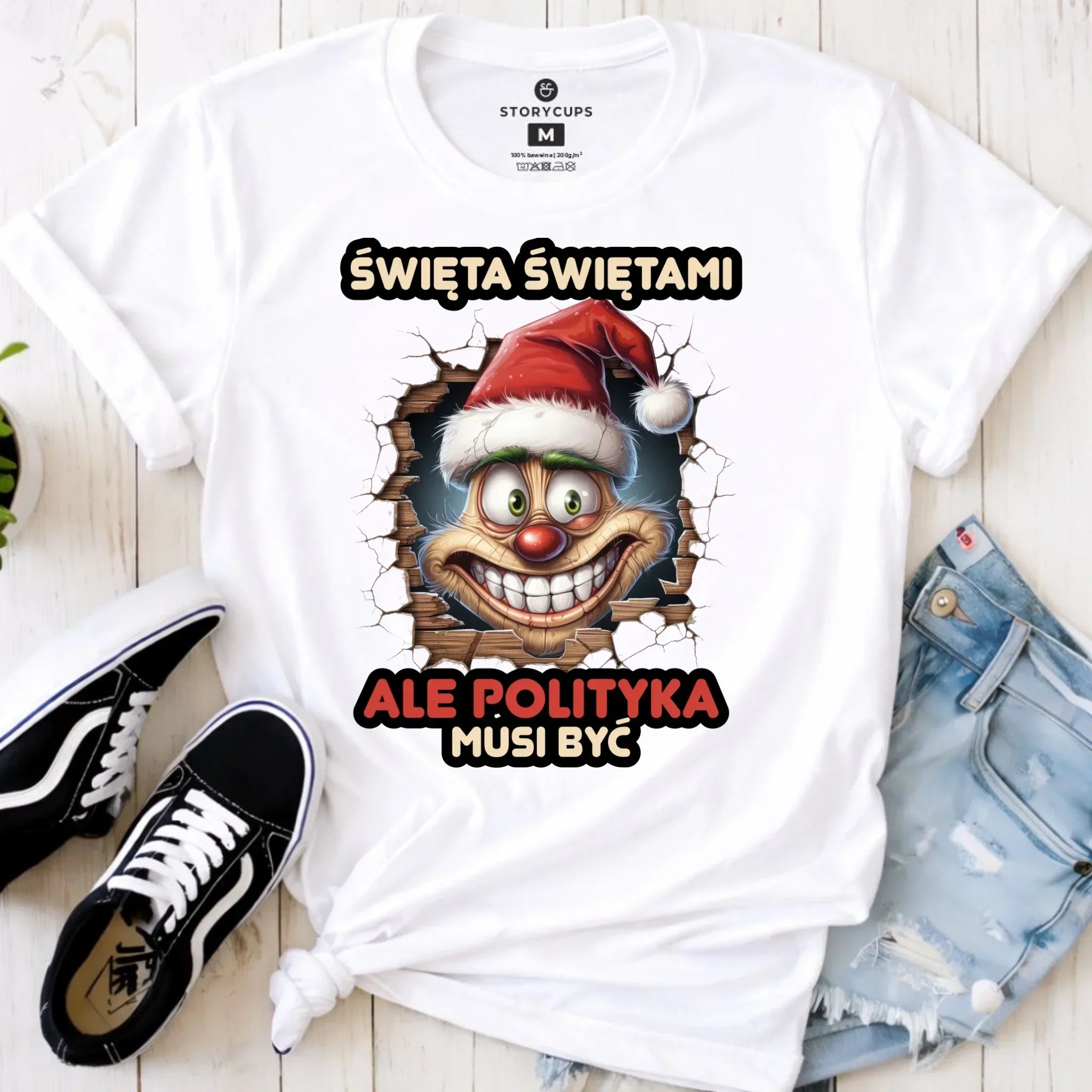 Koszulka damska świąteczna - Święta świętami ale polityka musi być BN102 - StoryCups.pl