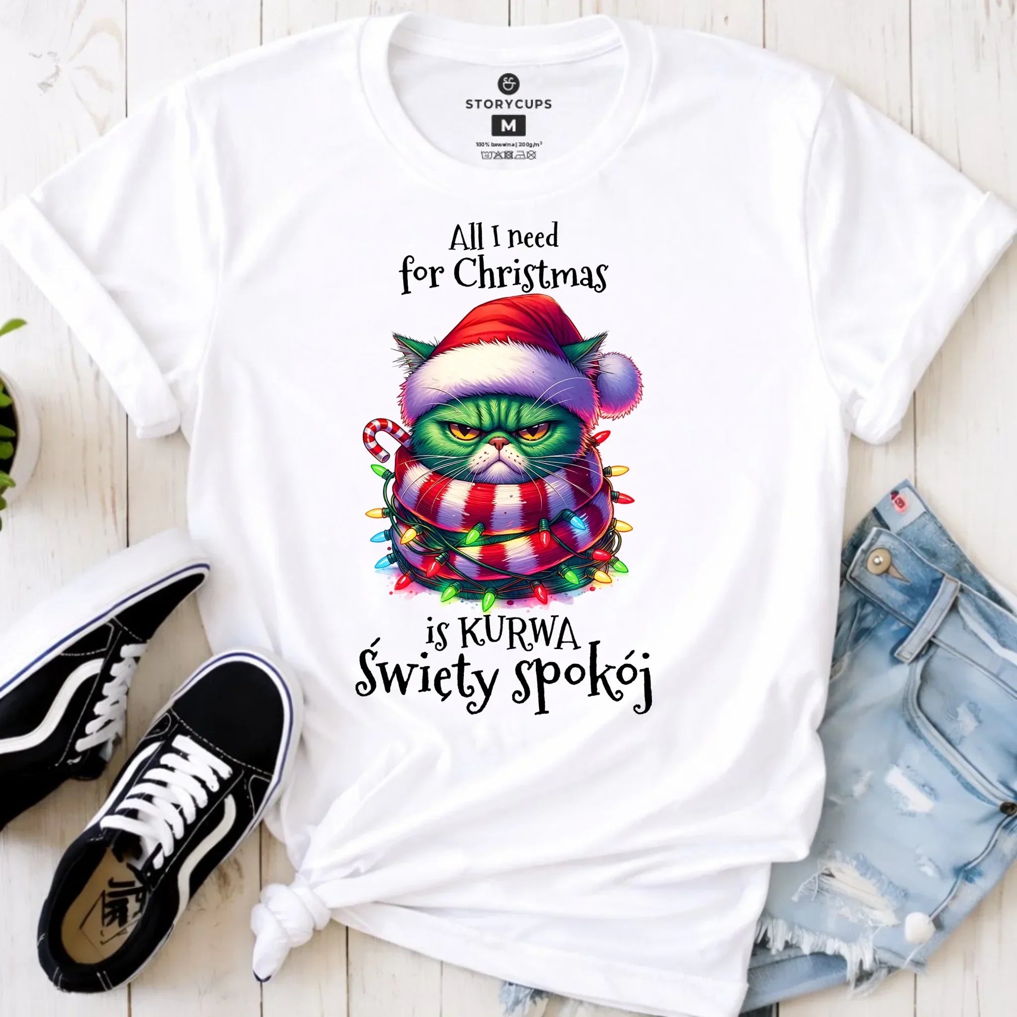 Koszulka damska świąteczna - All I need for Christmas is ku*wa święty spokój - bez cenzury BN101 - StoryCups.pl