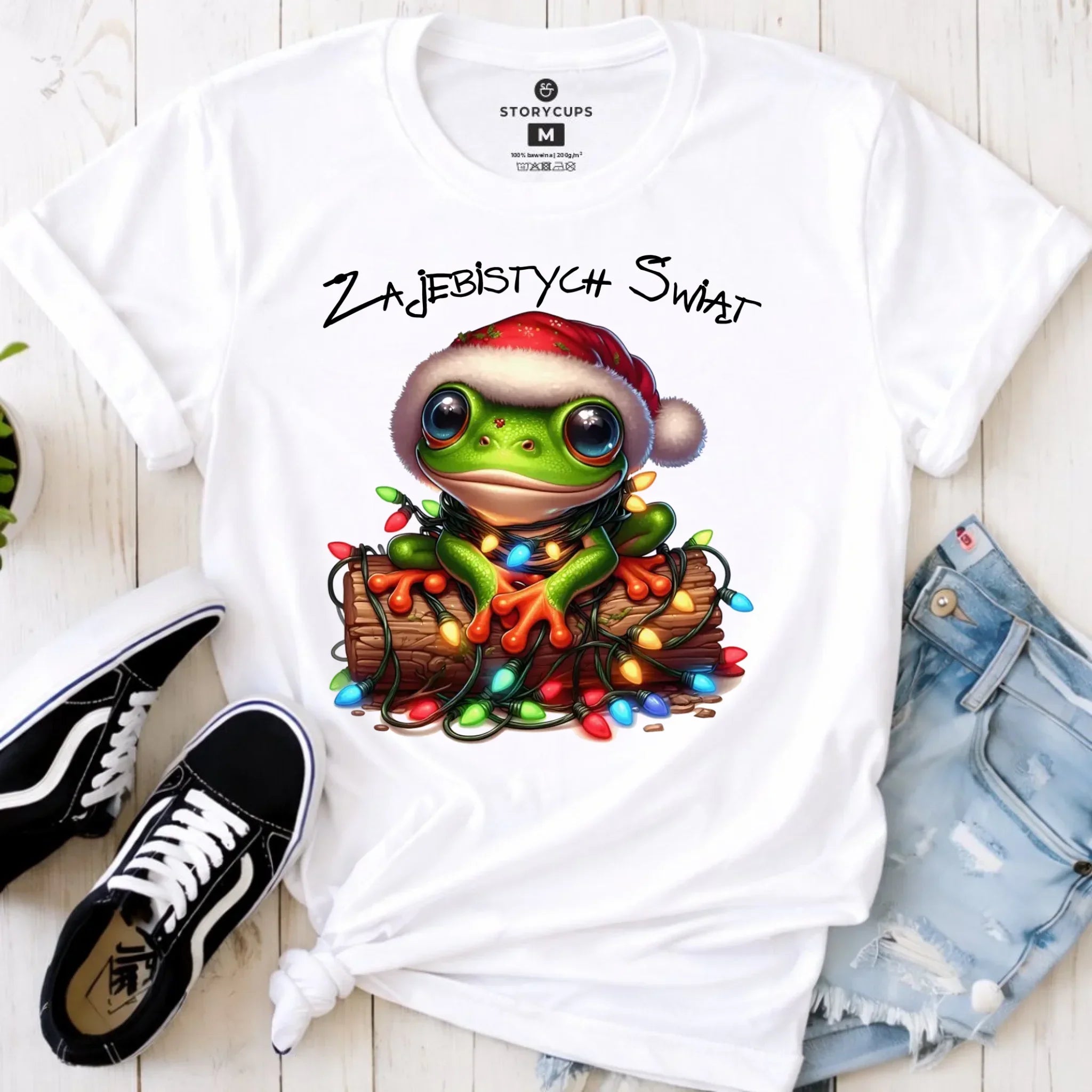 Koszulka damska świąteczna - Żaba - Żajebistych Świąt BN106 - StoryCups.pl