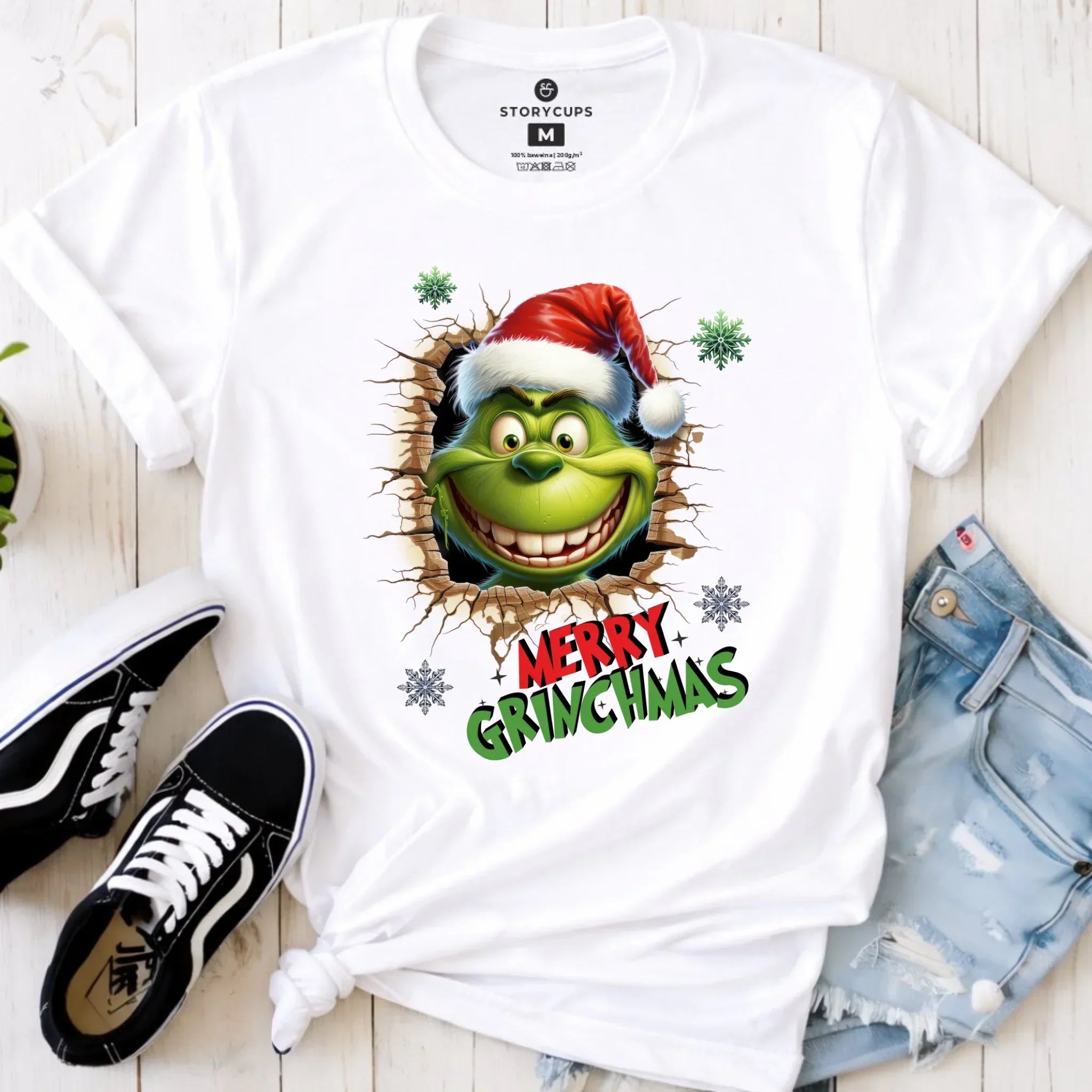 Koszulka damska świąteczna - Grinch - Merry Grinchmas BN113 - StoryCups.pl