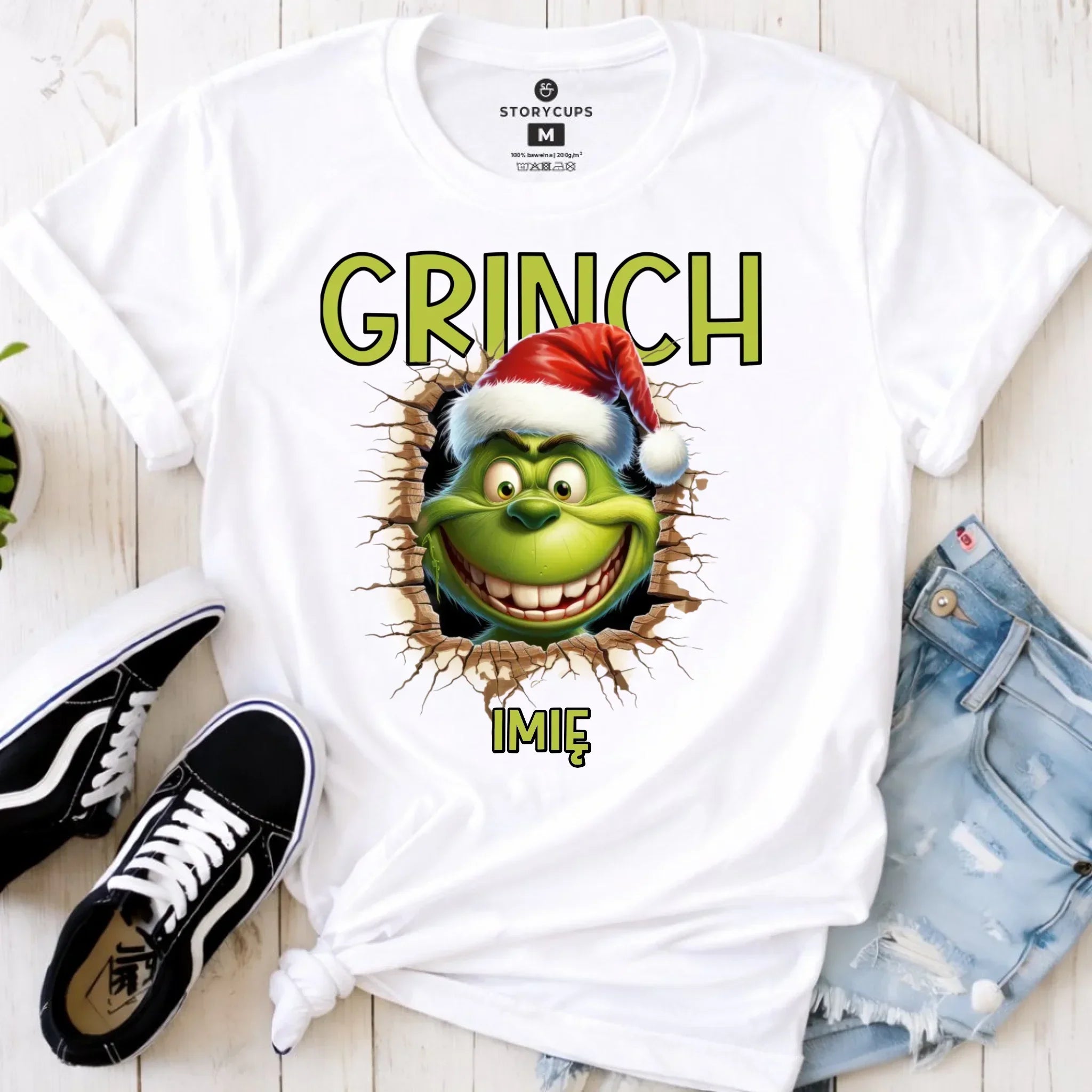 Koszulka damska świąteczna - Grinch - personalizowana BN112 - StoryCups.pl