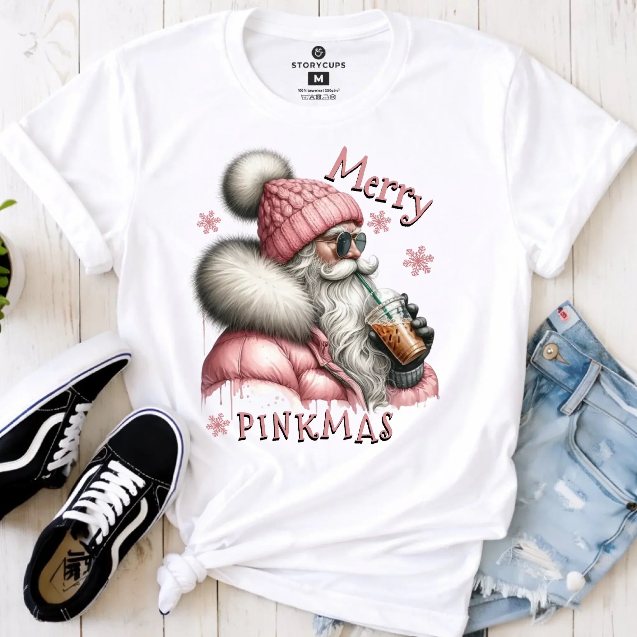 Koszulka damska świąteczna - Różowe Święta - Merry pinkmas BN117 - StoryCups.pl