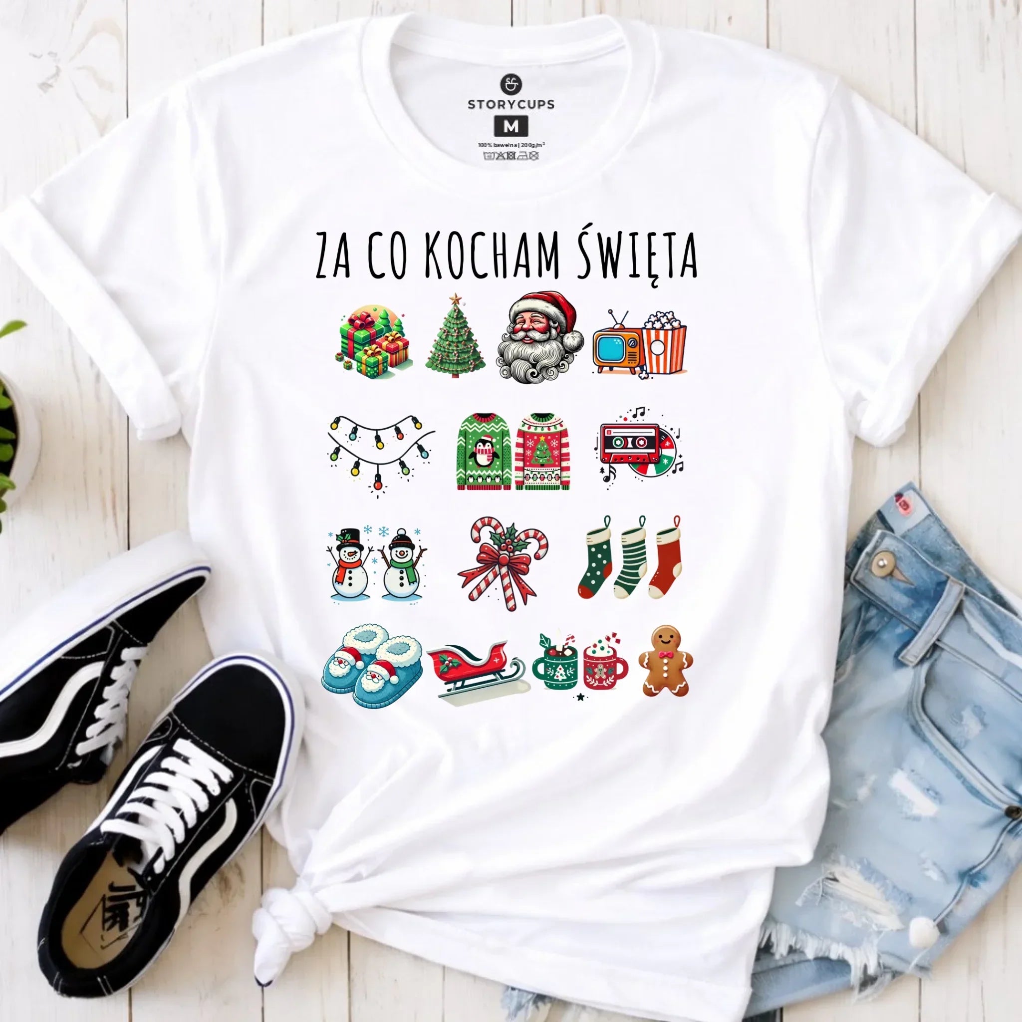 Koszulka damska świąteczna - Za co kocham święta BN130 - StoryCups.pl