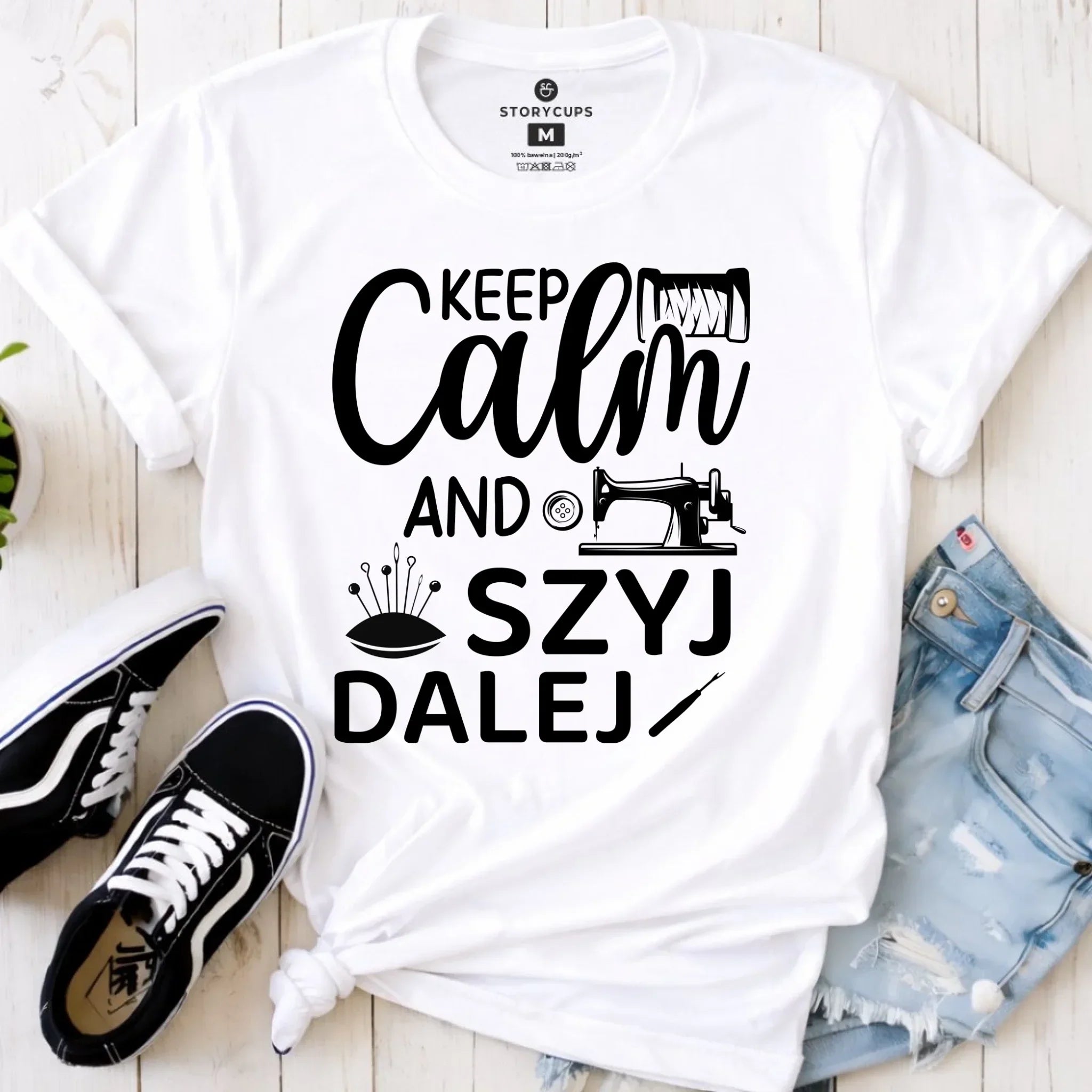 Koszulka damska szyciowa dla krawcowej - KEEP CALM and SZYJ DALEJ HS31 - StoryCups.pl