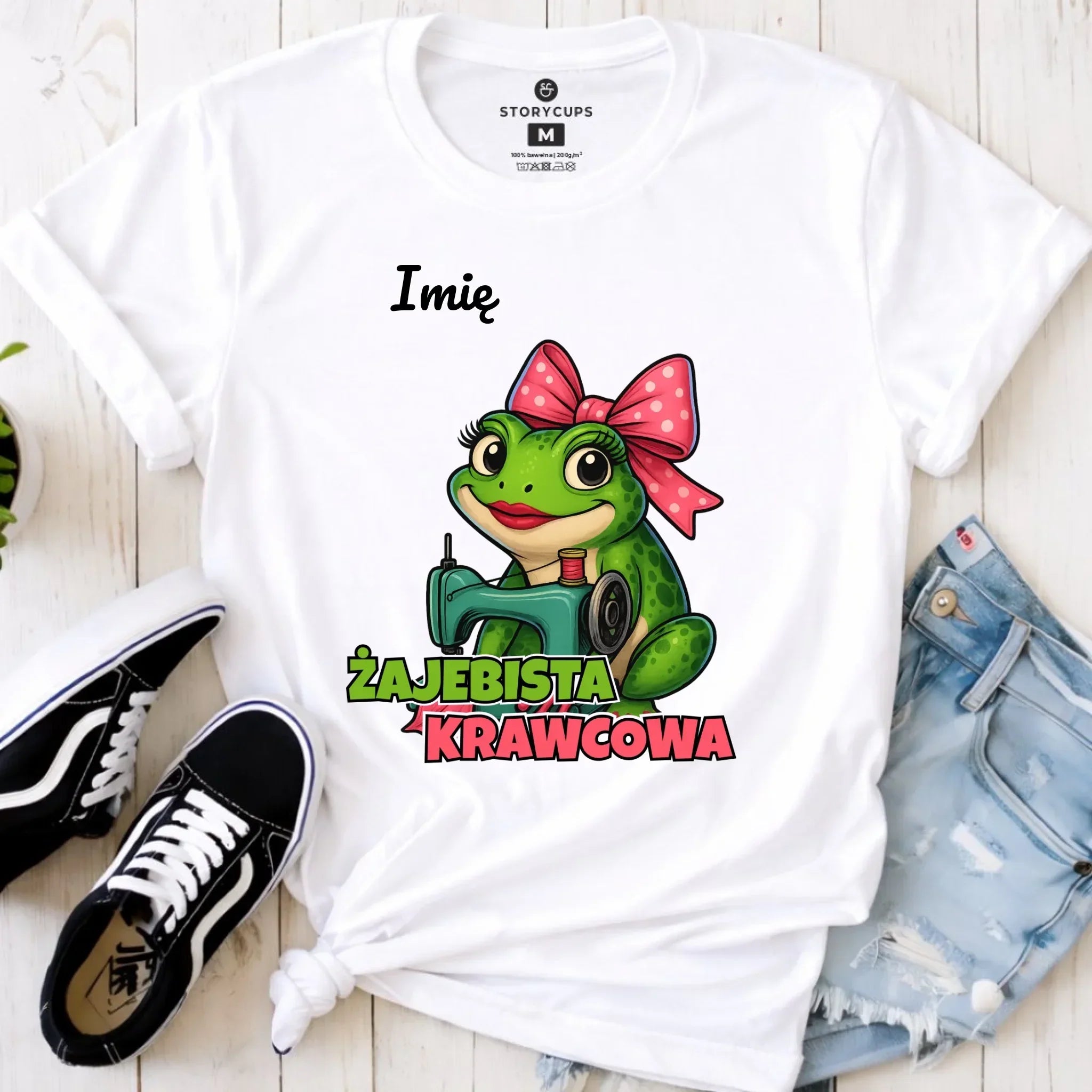 Koszulka damska szyciowa dla krawcowej - Żajebista Krawcowa - personalizowana HS32 - StoryCups.pl