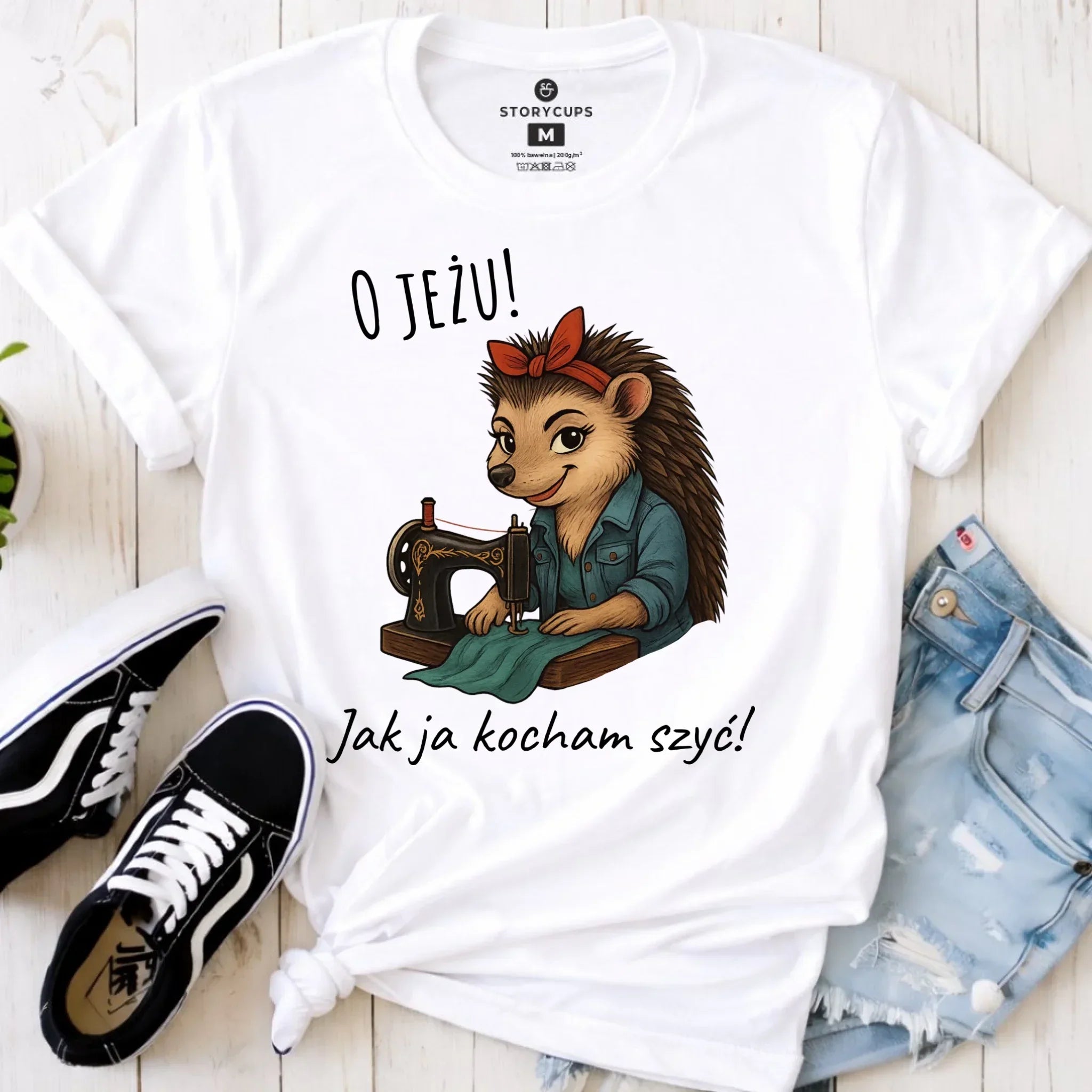 Koszulka damska szyciowa dla krawcowej - O JEŻU! Jak ja kocham szyć! HS09 - StoryCups.pl