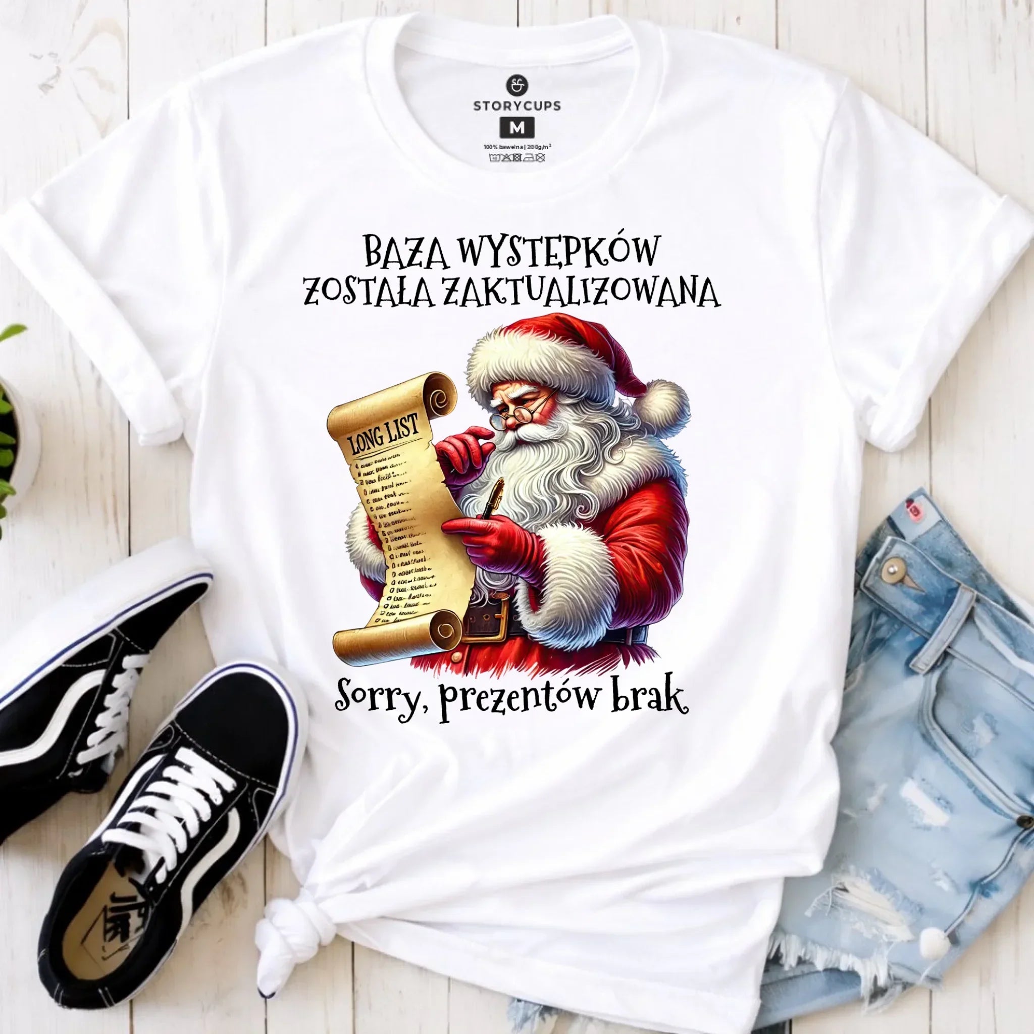 Koszulka damska świąteczna z Mikołajem - Prezentów brak BN07 - StoryCups.pl
