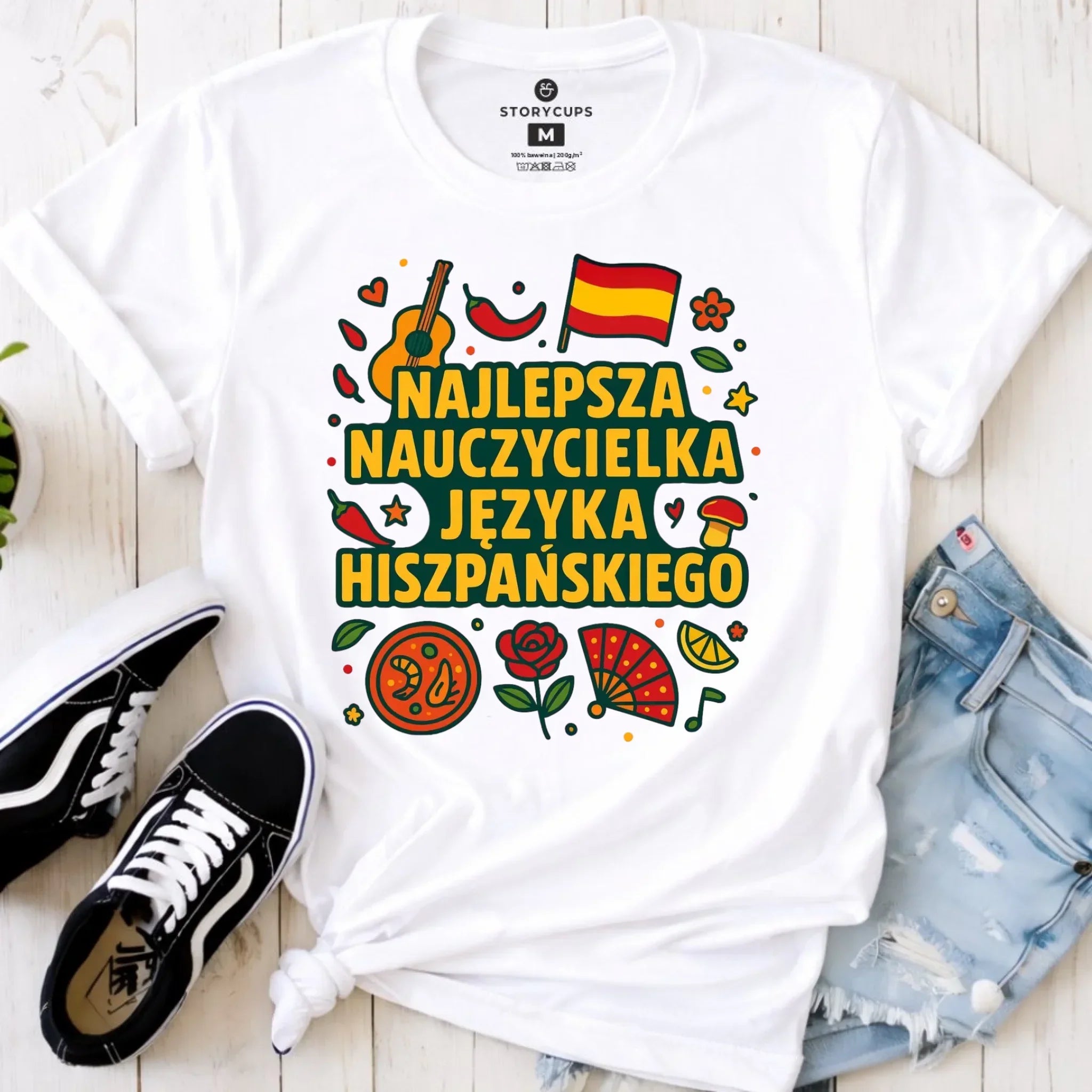 Koszulka damska dla nauczycielki - Najlepsza nauczycielka hiszpańskiego N55 - StoryCups.pl