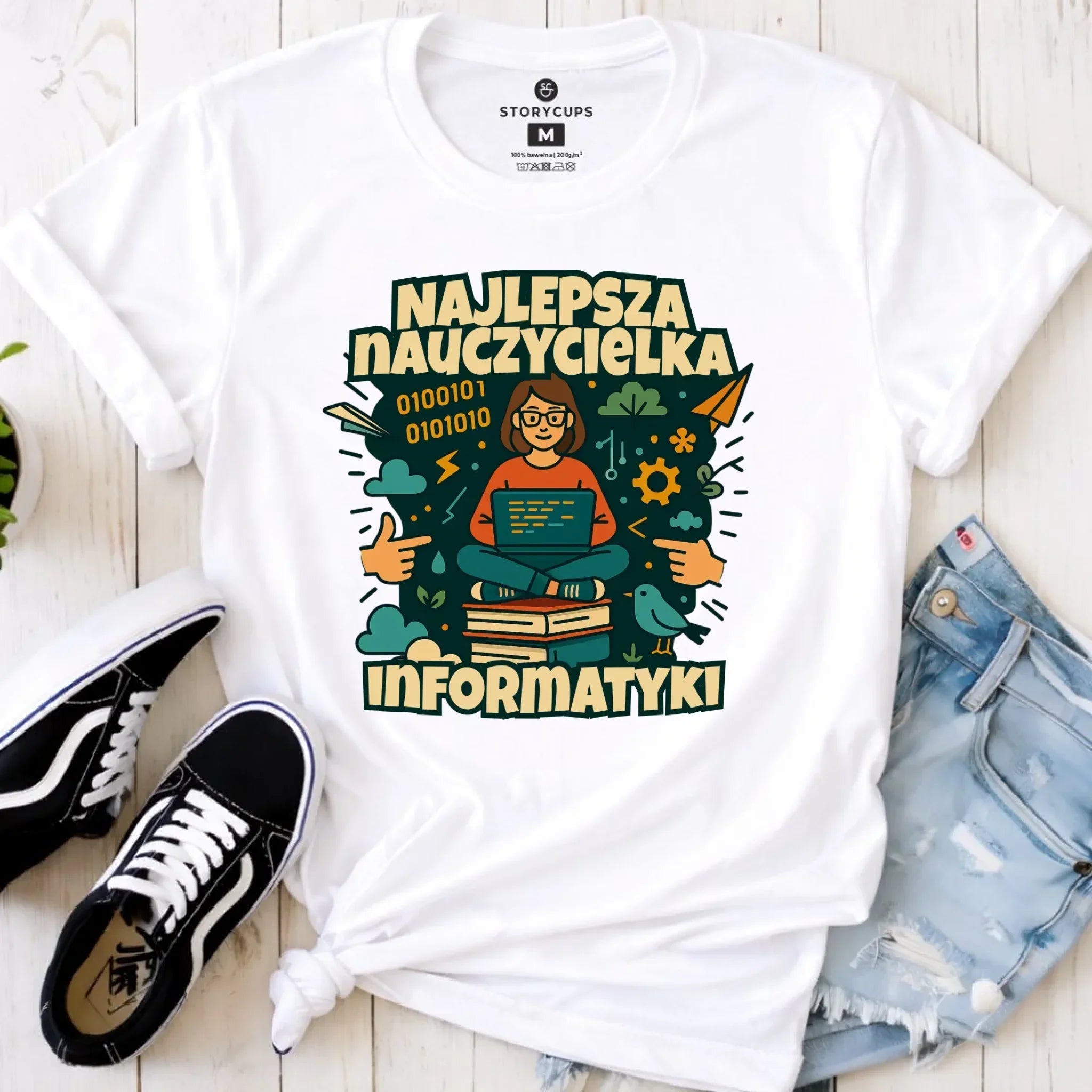 Koszulka damska dla nauczycielki - Najlepsza nauczycielka informatyki N51 - StoryCups.pl