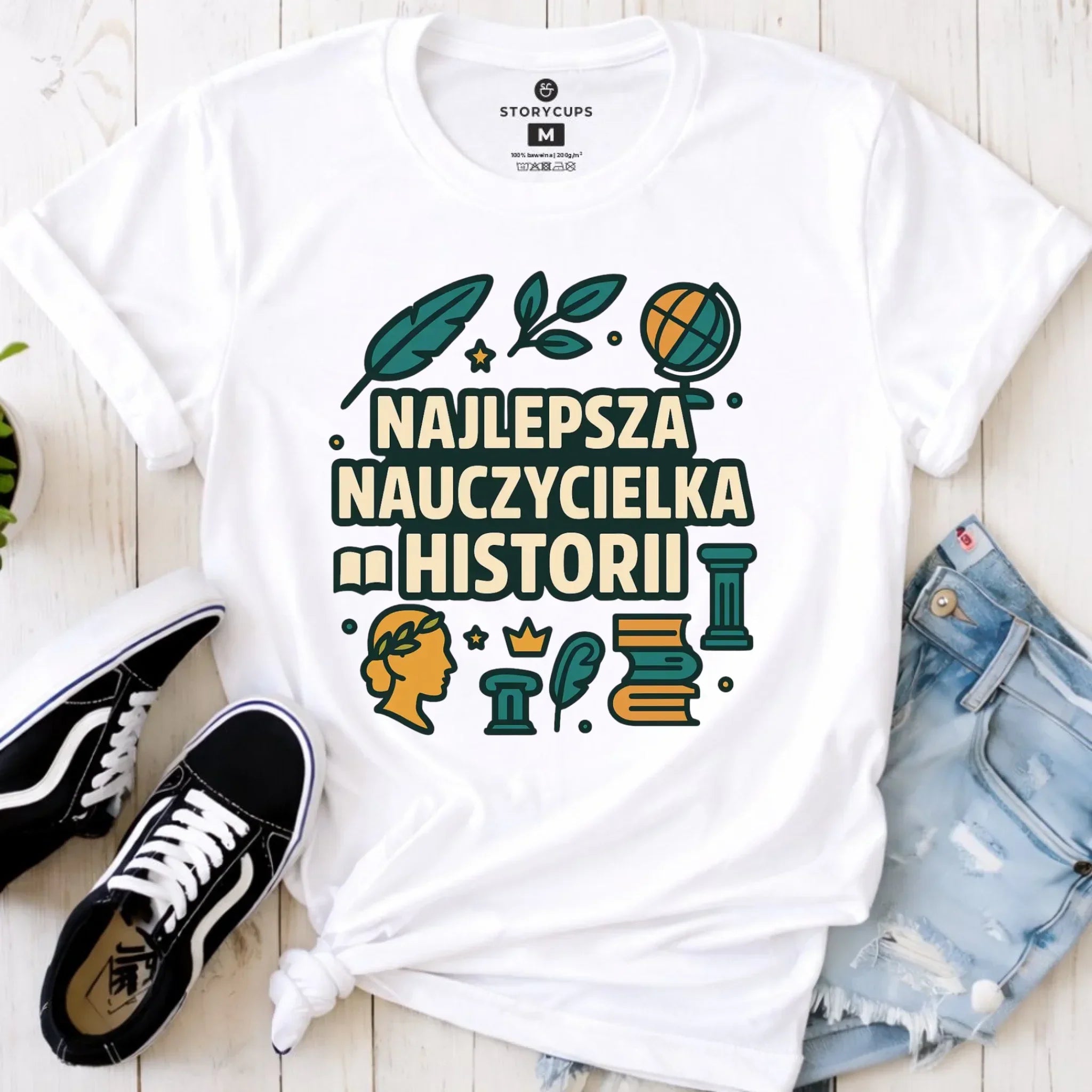 Koszulka damska dla nauczycielki - Najlepsza nauczycielka historii N57 - StoryCups.pl