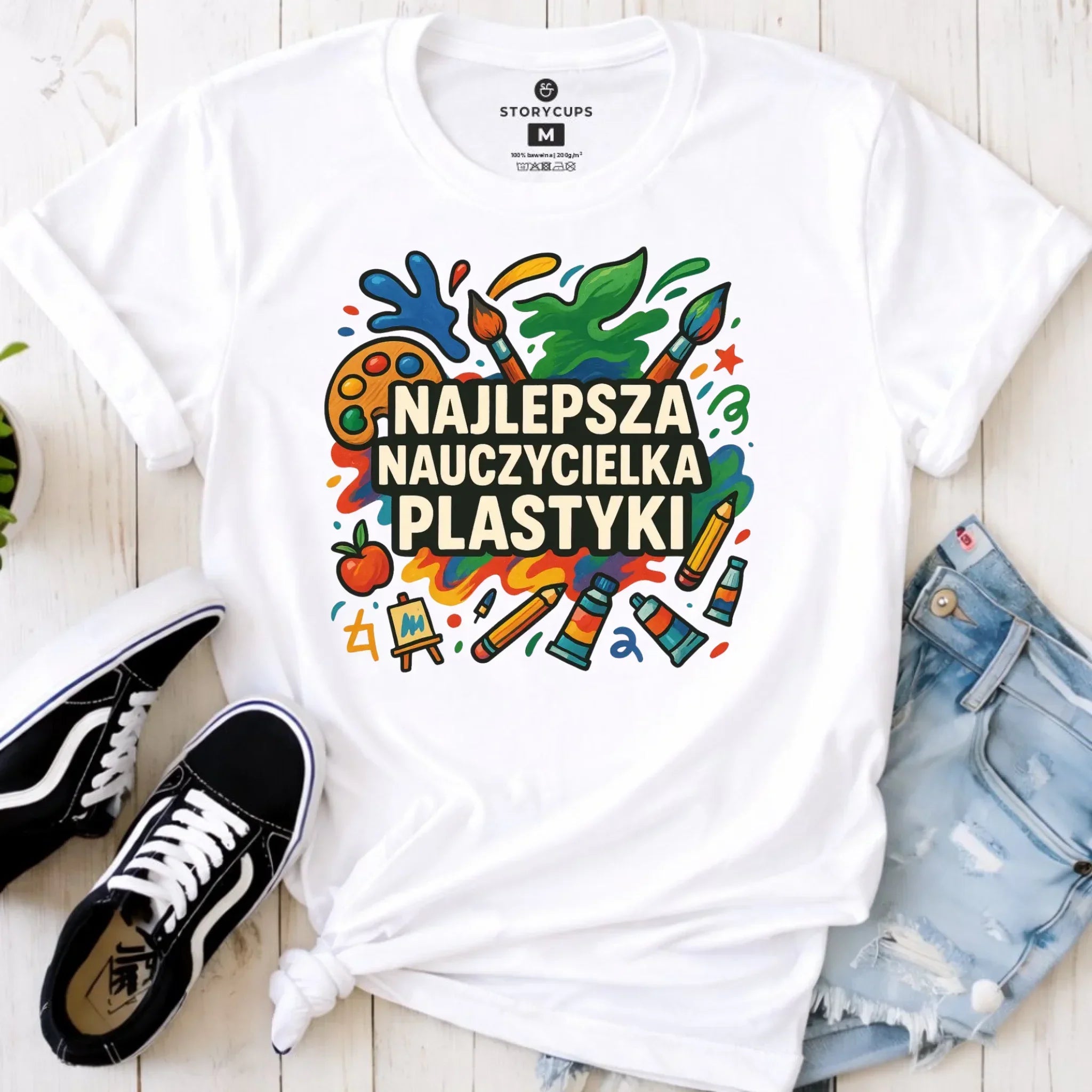 Koszulka damska dla nauczycielki - Najlepsza nauczycielka plastyki N49 - StoryCups.pl