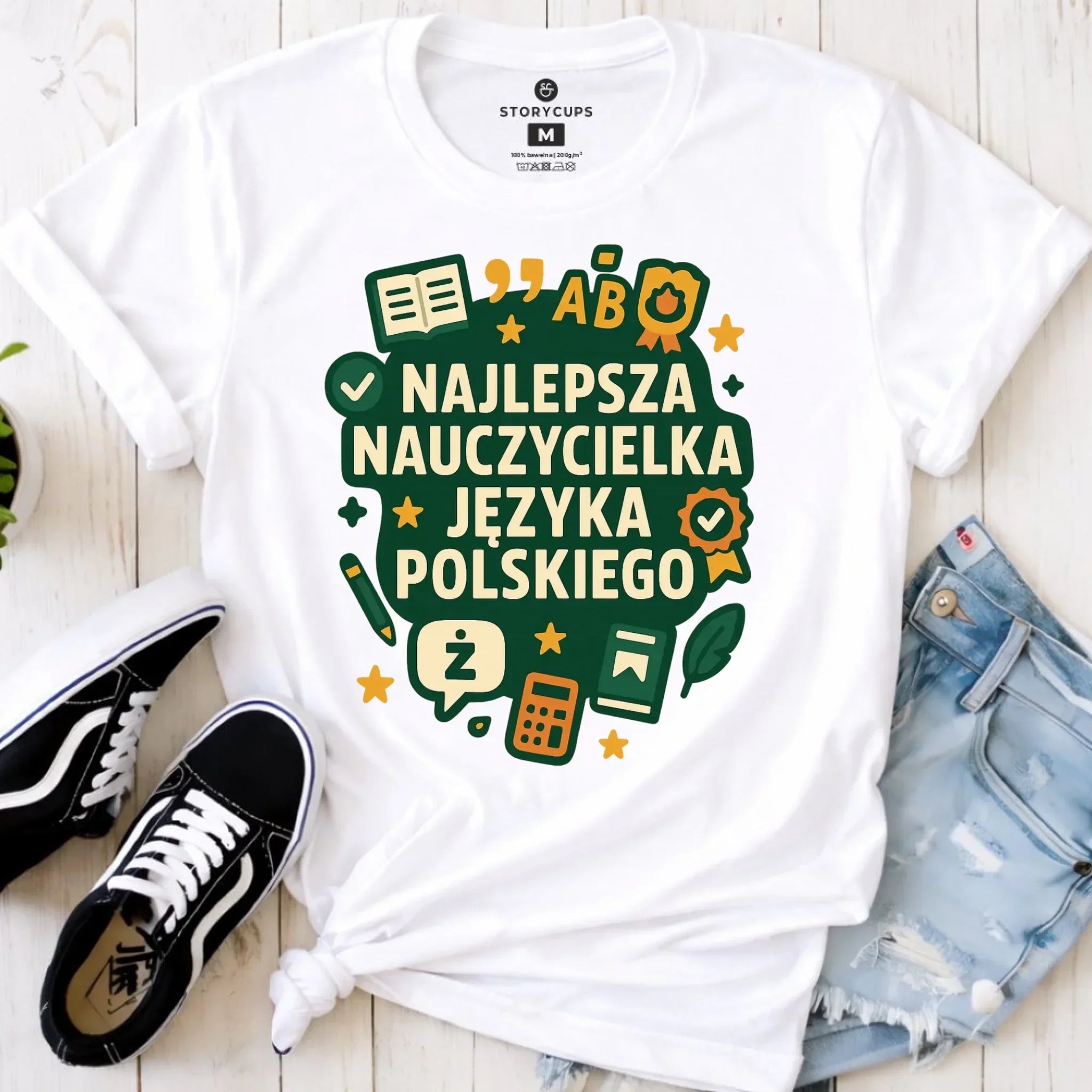 Koszulka damska dla nauczycielki - Najlepsza nauczycielka języka polskiego N75 - StoryCups.pl