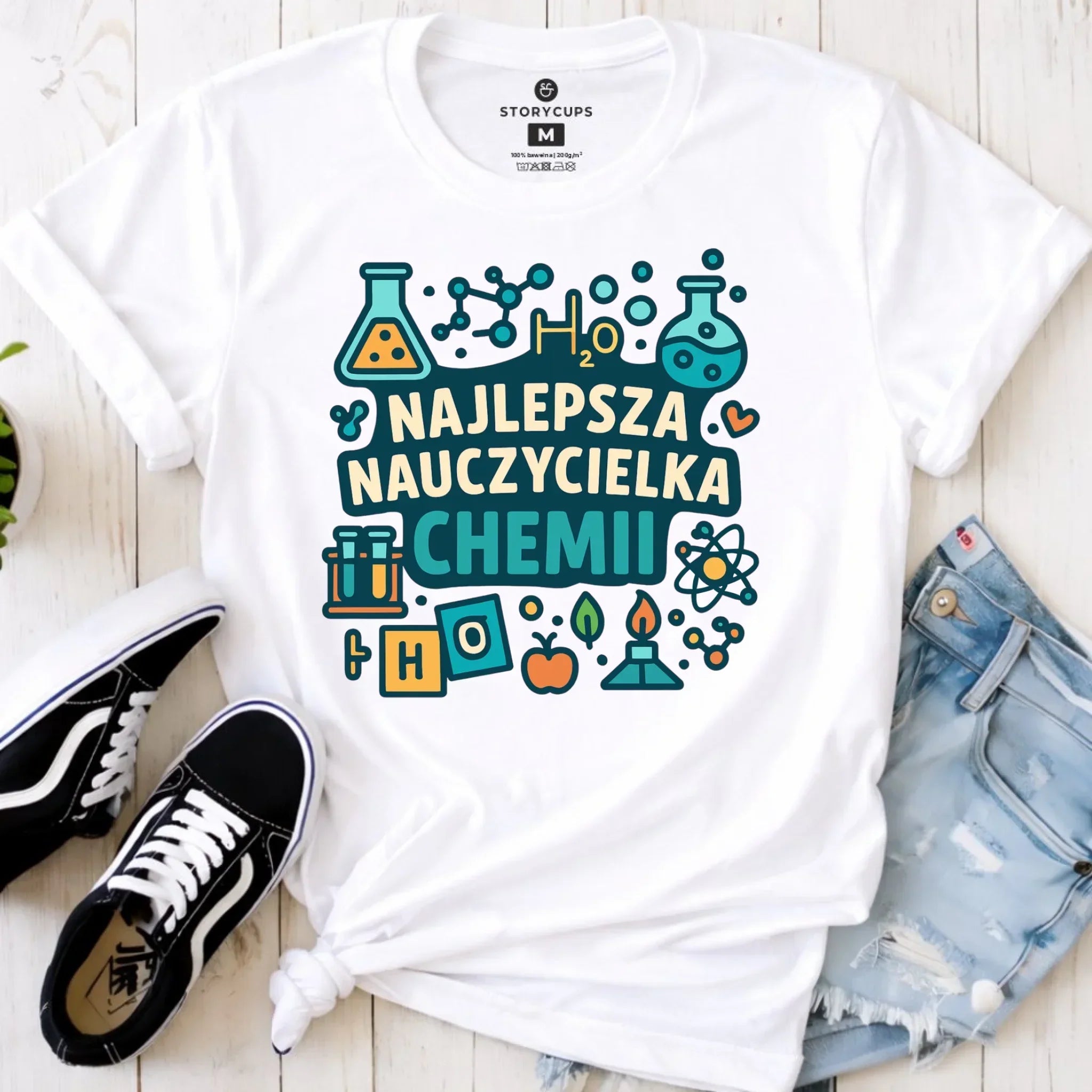 Koszulka damska dla nauczycielki - Najlepsza nauczycielka chemii N44 - StoryCups.pl
