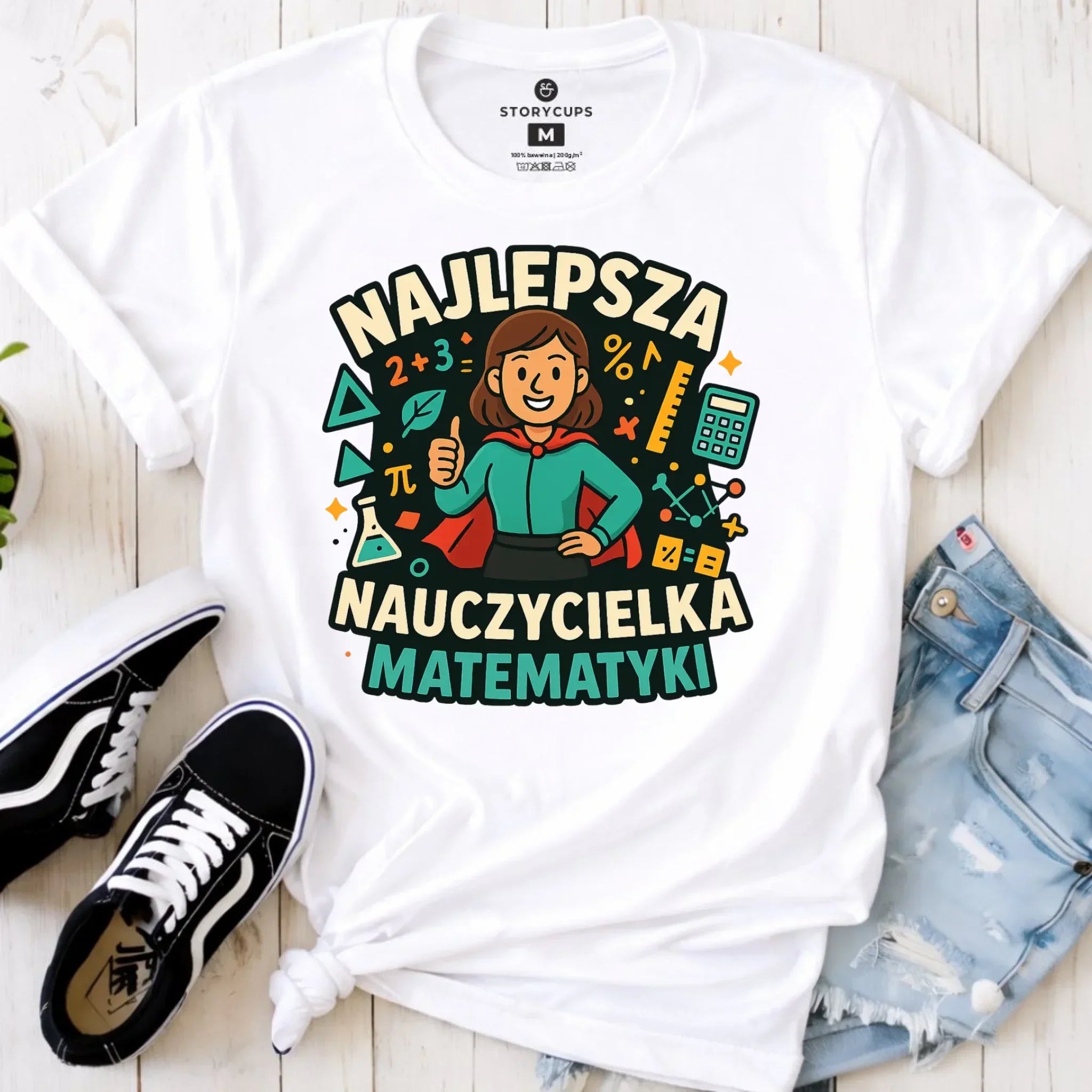 Koszulka damska dla nauczycielki - Najlepsza nauczycielka matematyki N46 - StoryCups.pl