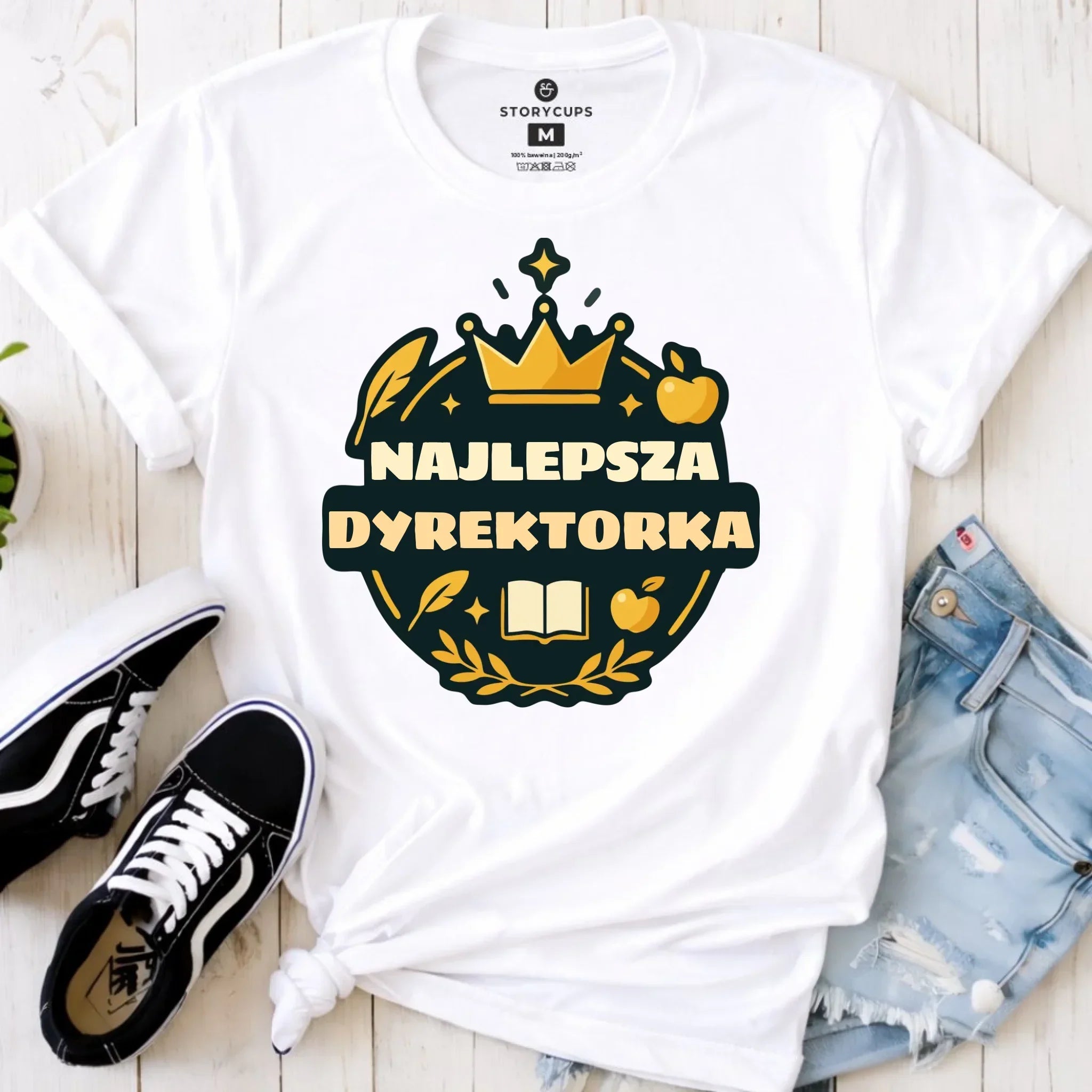 Koszulka damska dla dyrektorki szkoły - Najlepsza Dyrektorka N40 - StoryCups.pl