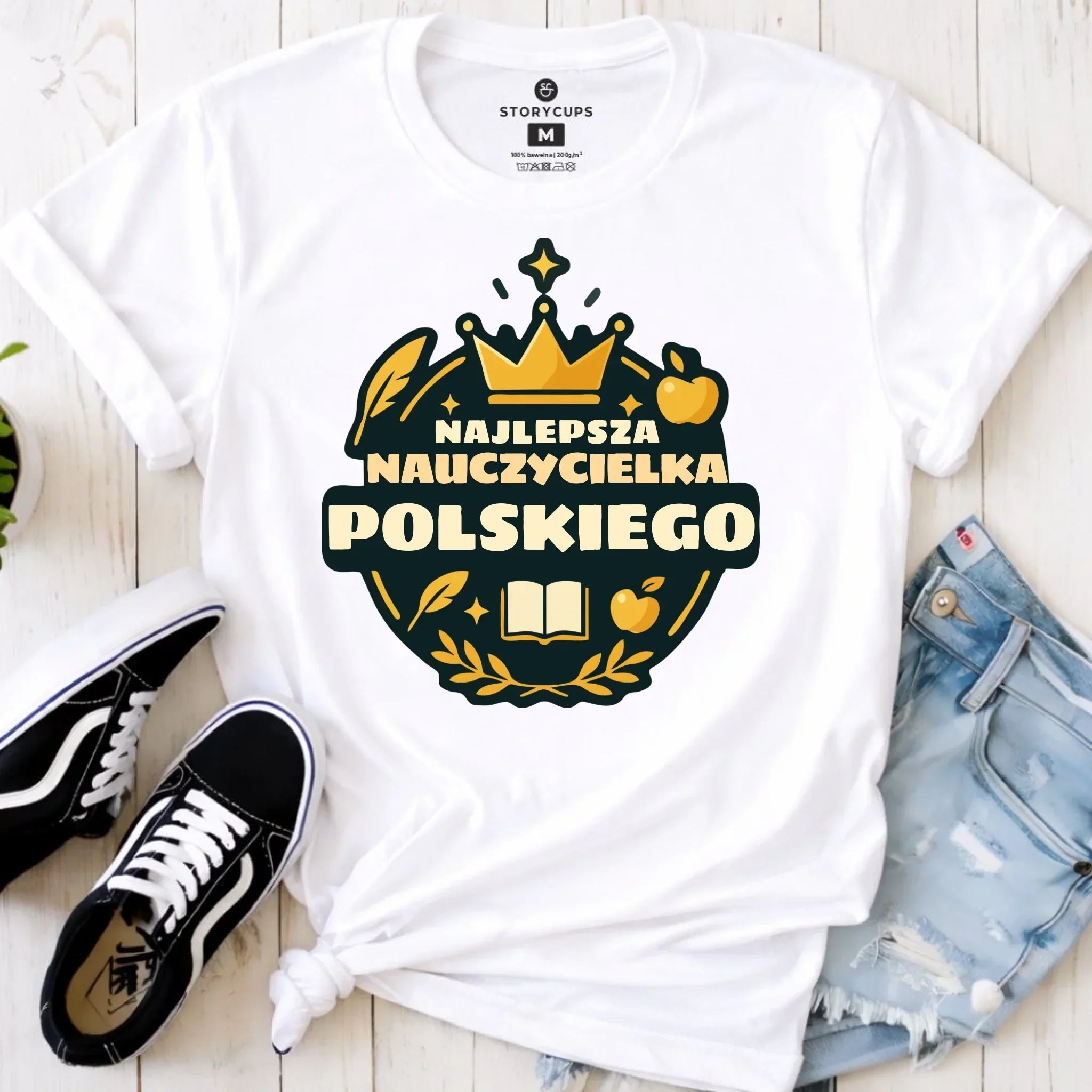 Koszulka dla nauczycielki - Najlepsza nauczycielka języka polskiego N41 - StoryCups.pl