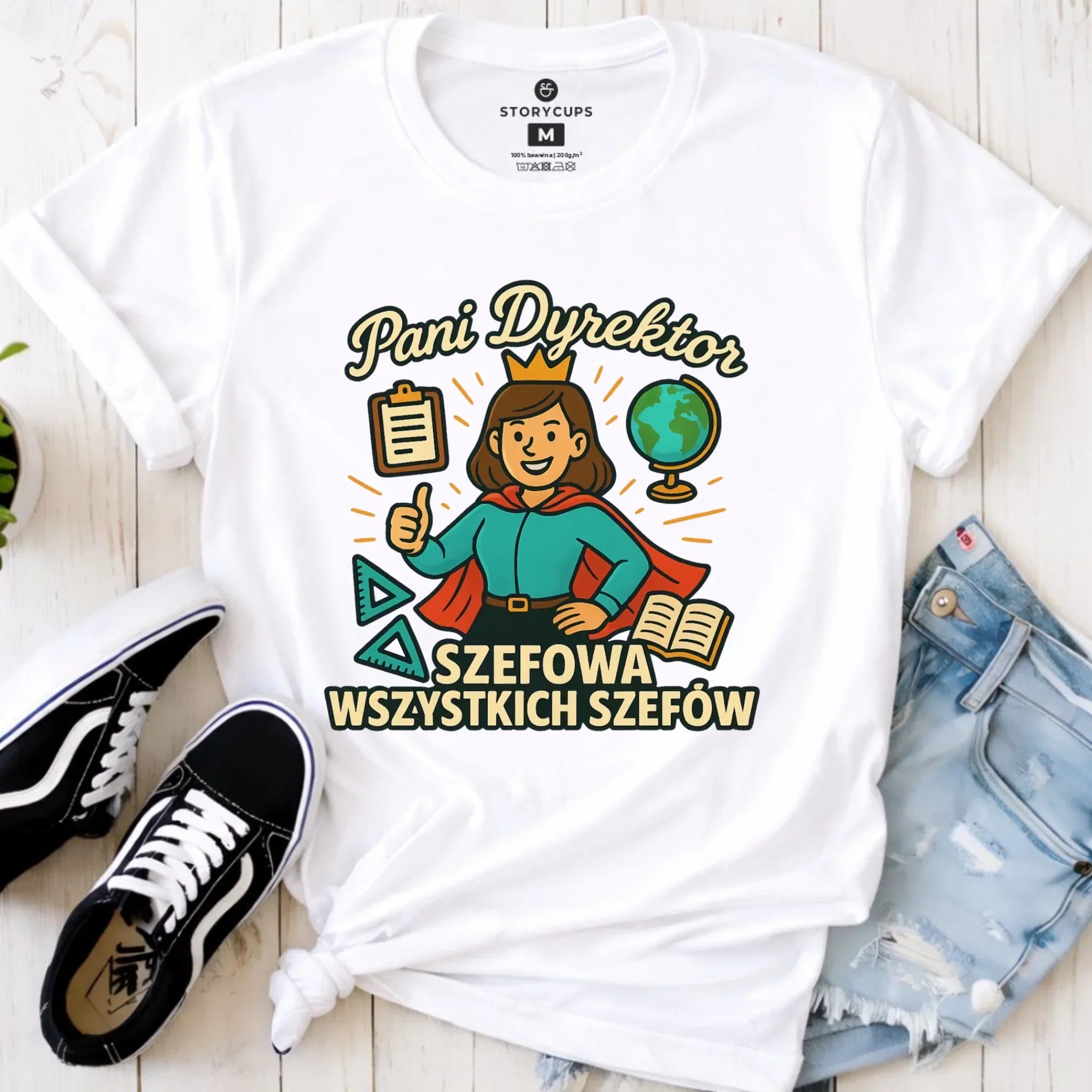 Koszulka damska dla Dyrektorki Szkoły - Szefowa wszystkich szefów N29 - StoryCups.pl
