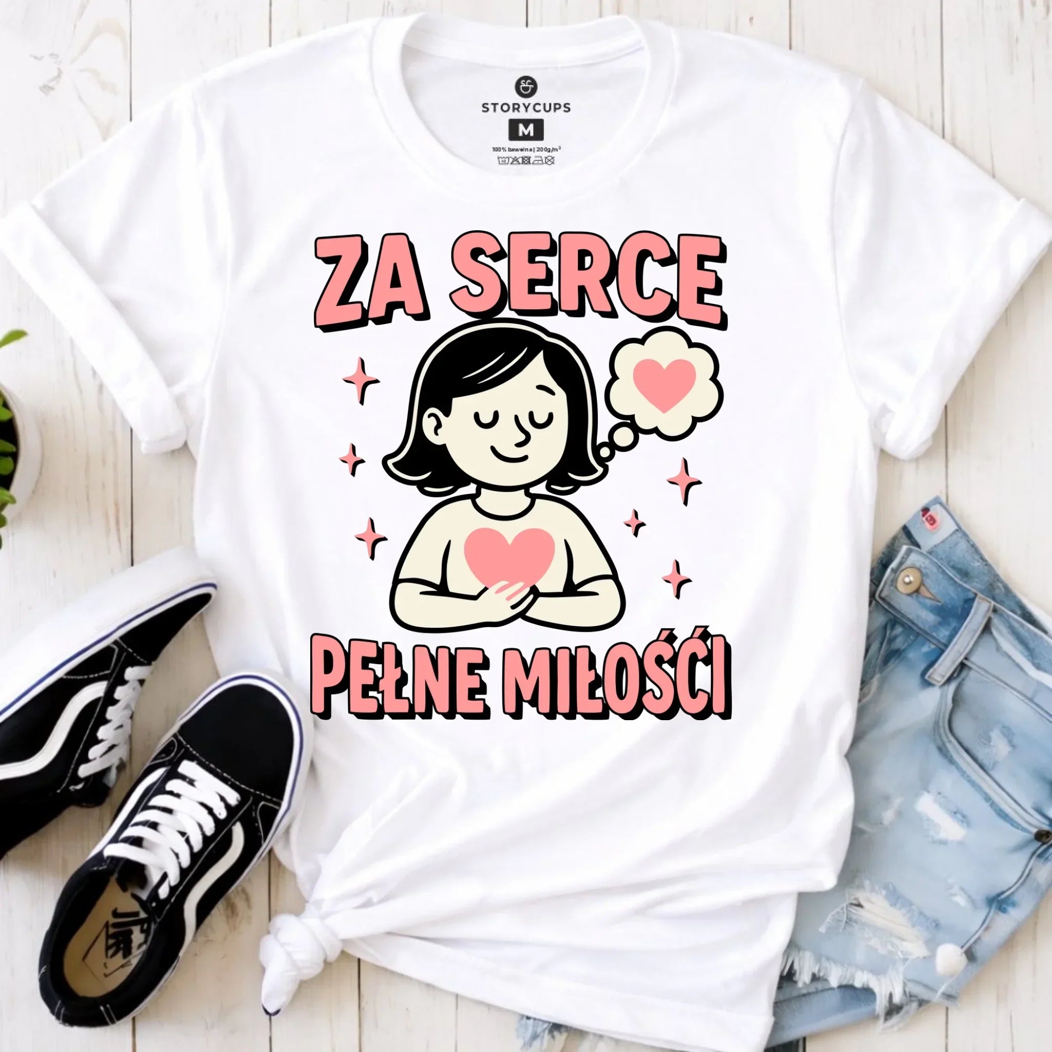 Koszulka damska dla nauczycielki - przedszkolanki - Za serce pełne miłości N17 - StoryCups.pl