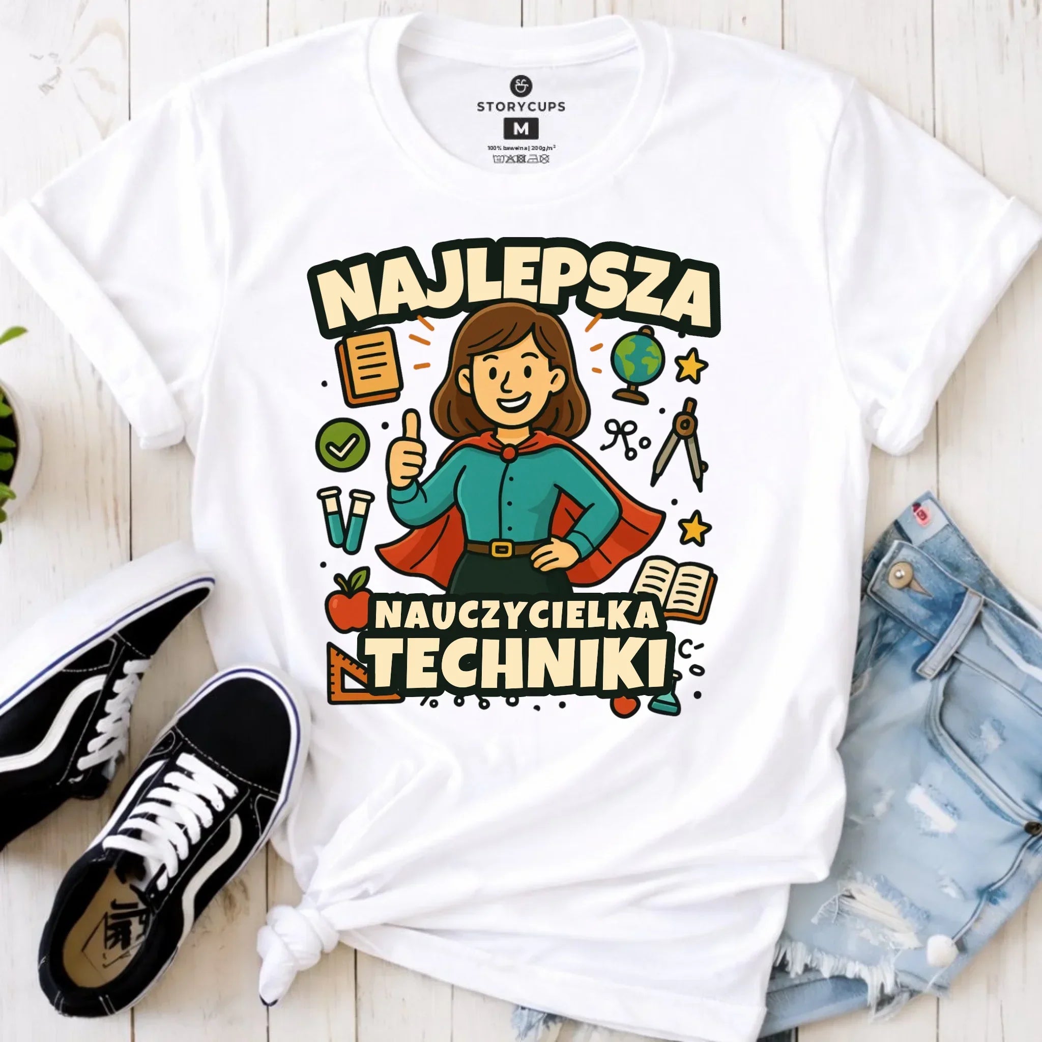 Koszulka damska dla nauczycielki - Najlepsza nauczycielka techniki N76 - StoryCups.pl