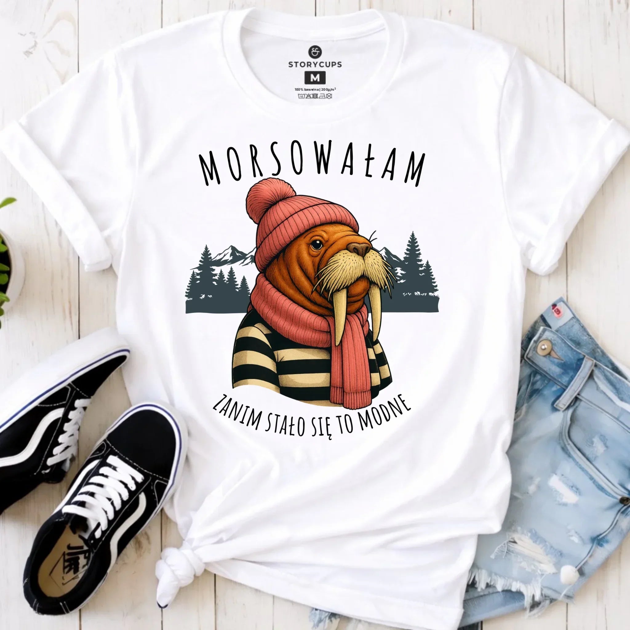 Koszulka damska - prezent dla morsa - Morsowałam zanim stało się to modne - Mors HM21 - StoryCups.pl