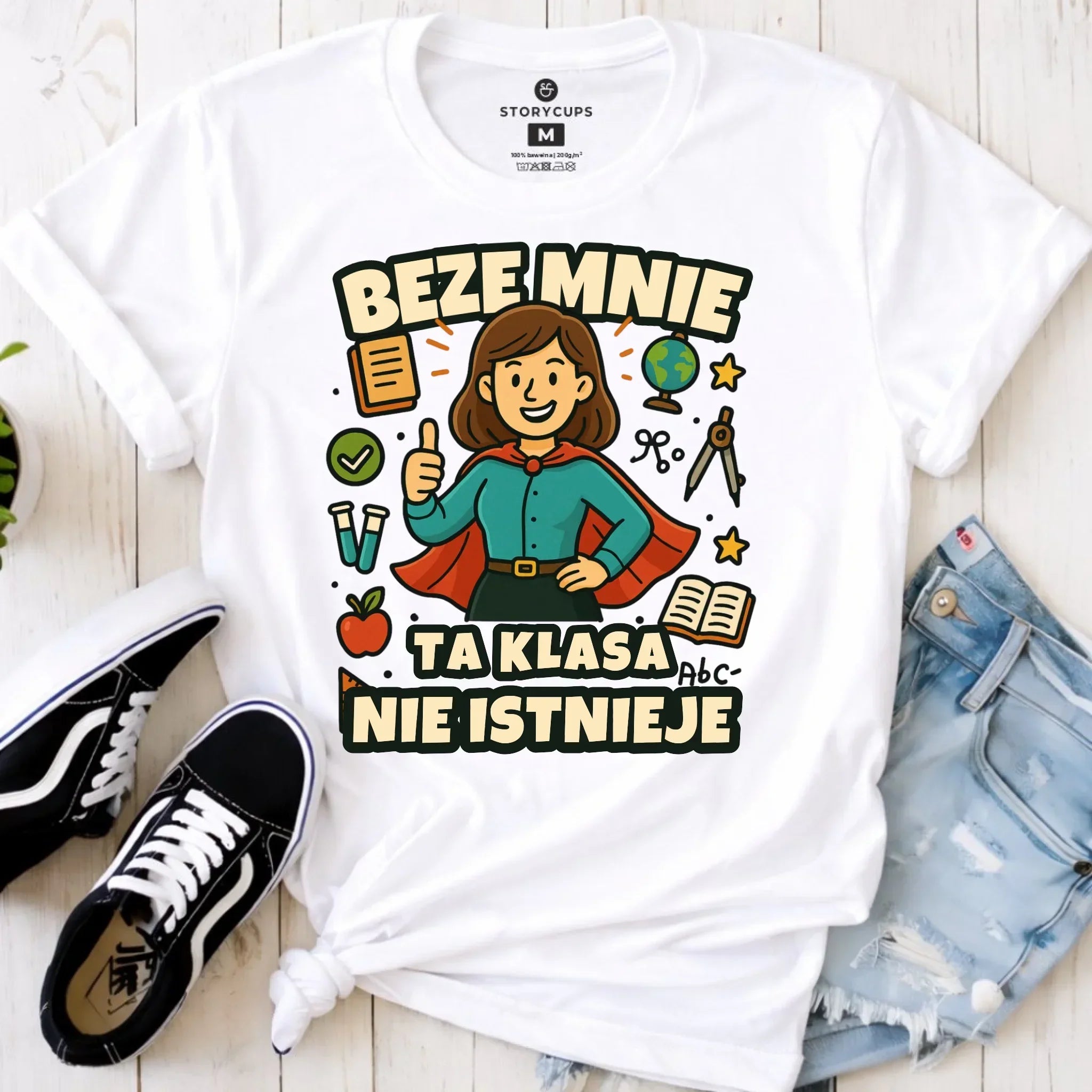 Koszulka damska dla nauczycielki - Beze mnie ta klasa nie istnieje N47 - StoryCups.pl