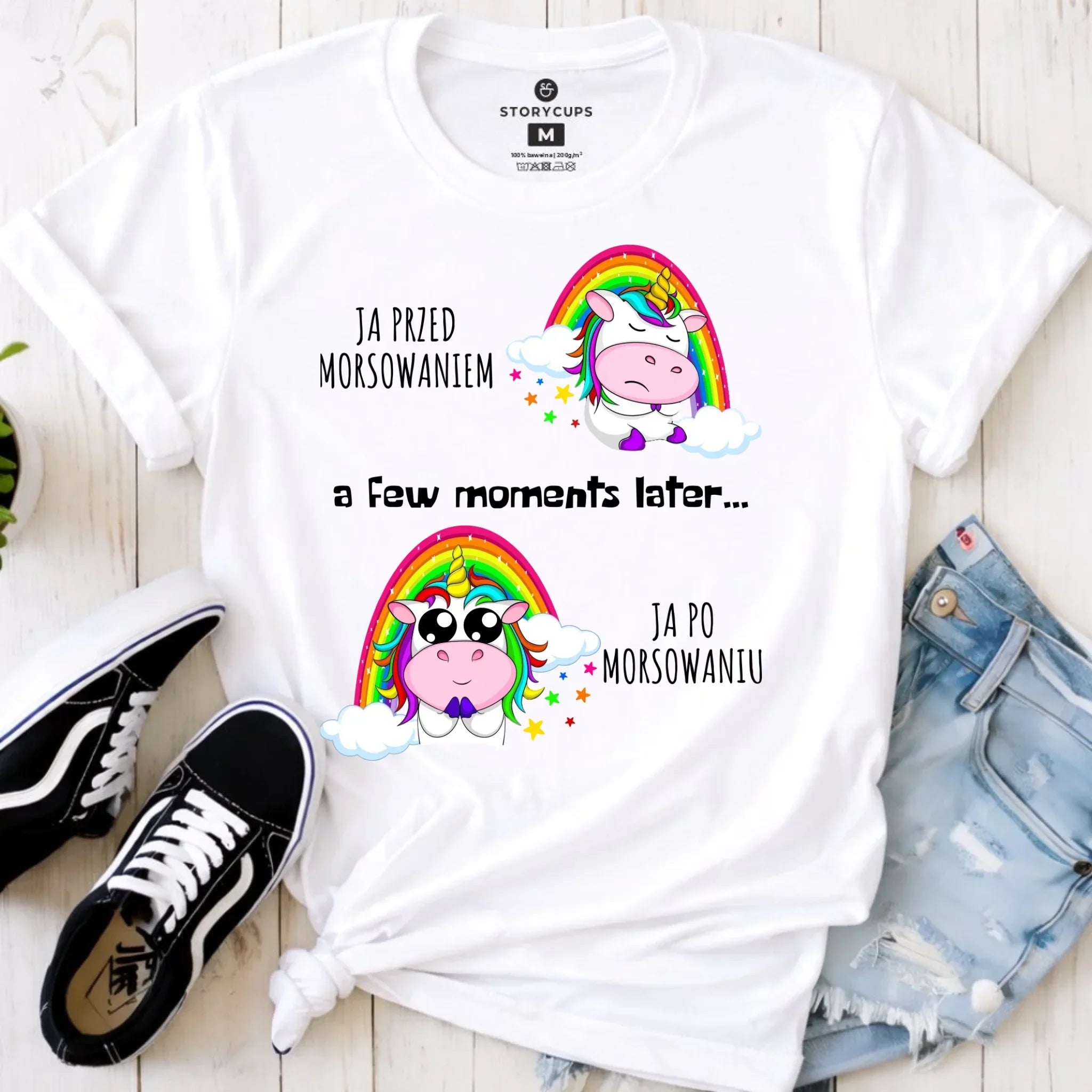 Koszulka damska - prezent dla morsa - Jednorożec - Ja po morsowaniu HM11 - StoryCups.pl