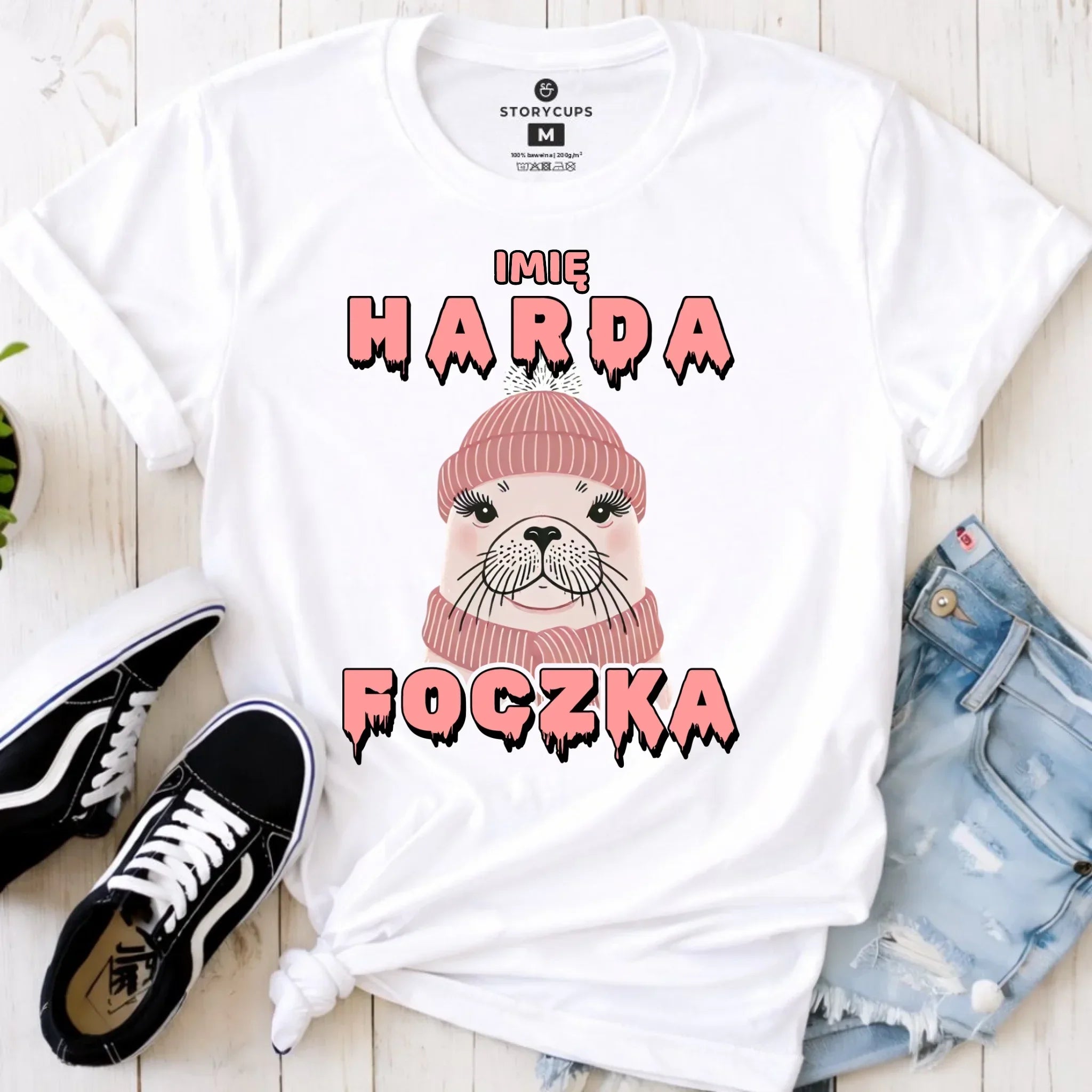 Koszulka damska - prezent dla morsa - Harda foczka - personalizowana HM05 - StoryCups.pl