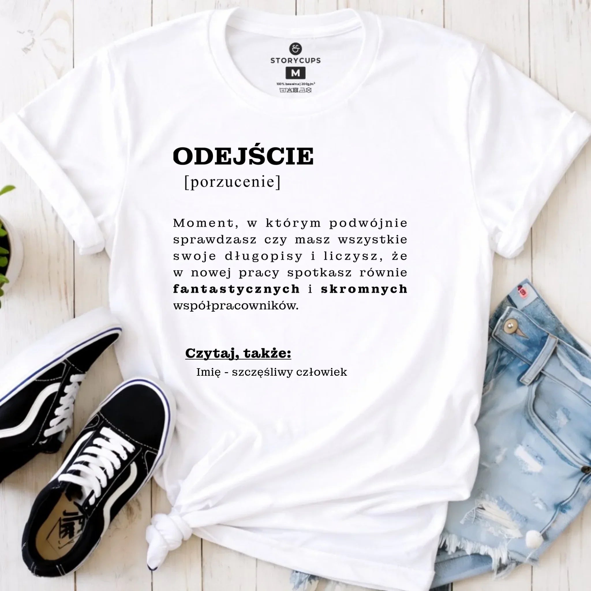 Koszulka damska - Odejście z pracy [porzucenie] - personalizowana OP01 - StoryCups.pl