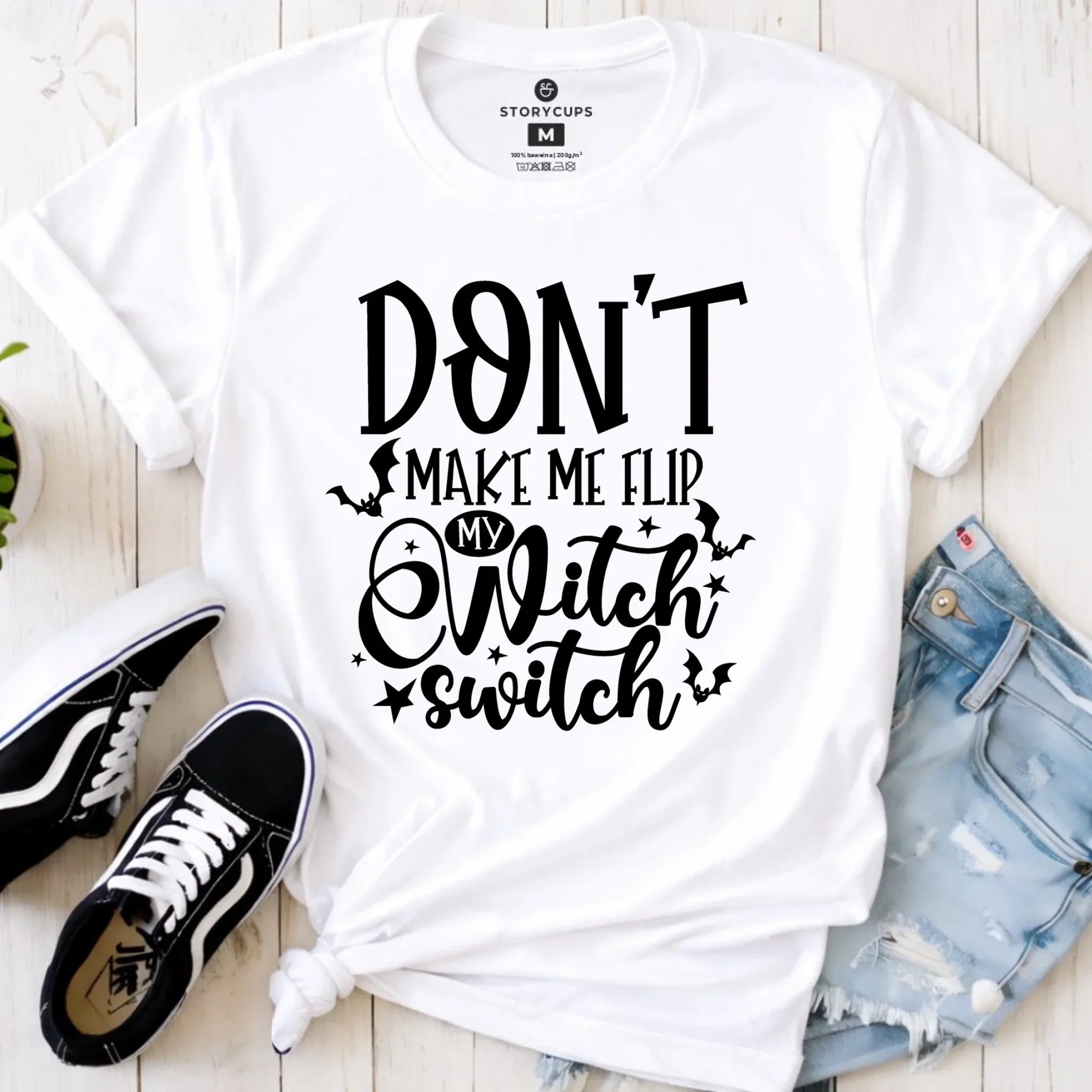 Koszulka damska na Halloween - Don't make me flip my witch switch - śmieszna HL11 - StoryCups.pl