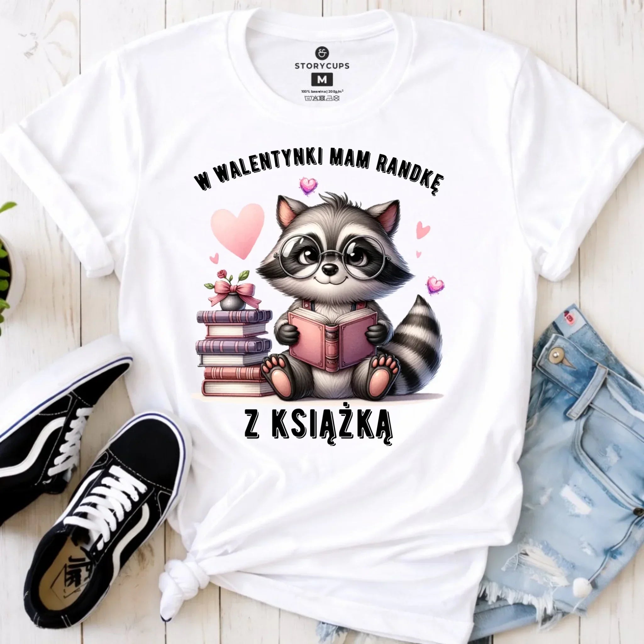 Koszulka damska na Walentynki dla mola książkowego – Mam randkę z książką W20 - StoryCups.pl