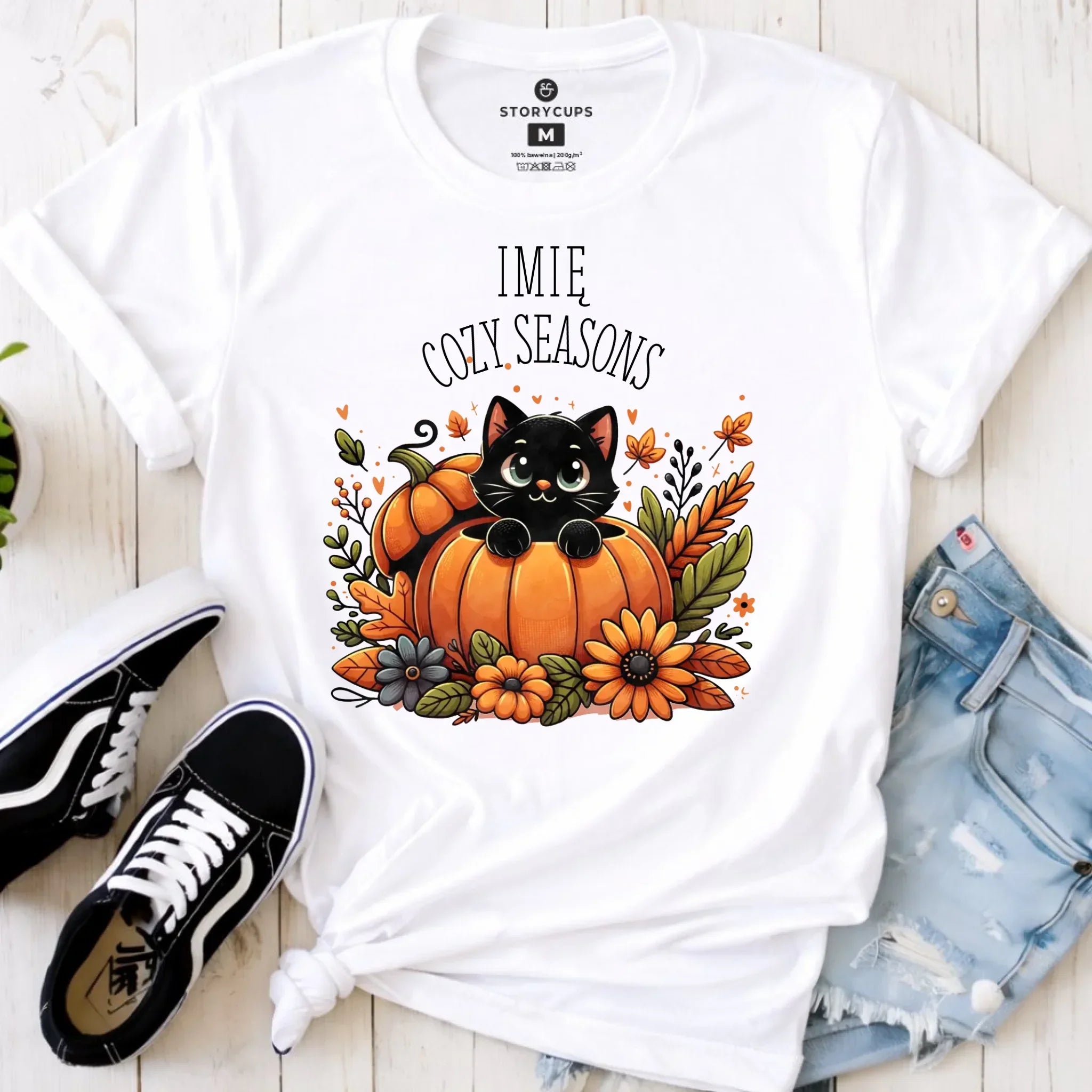 Koszulka damska jesieniara - Cozy Seasons - personalizowana JS01 - StoryCups.pl