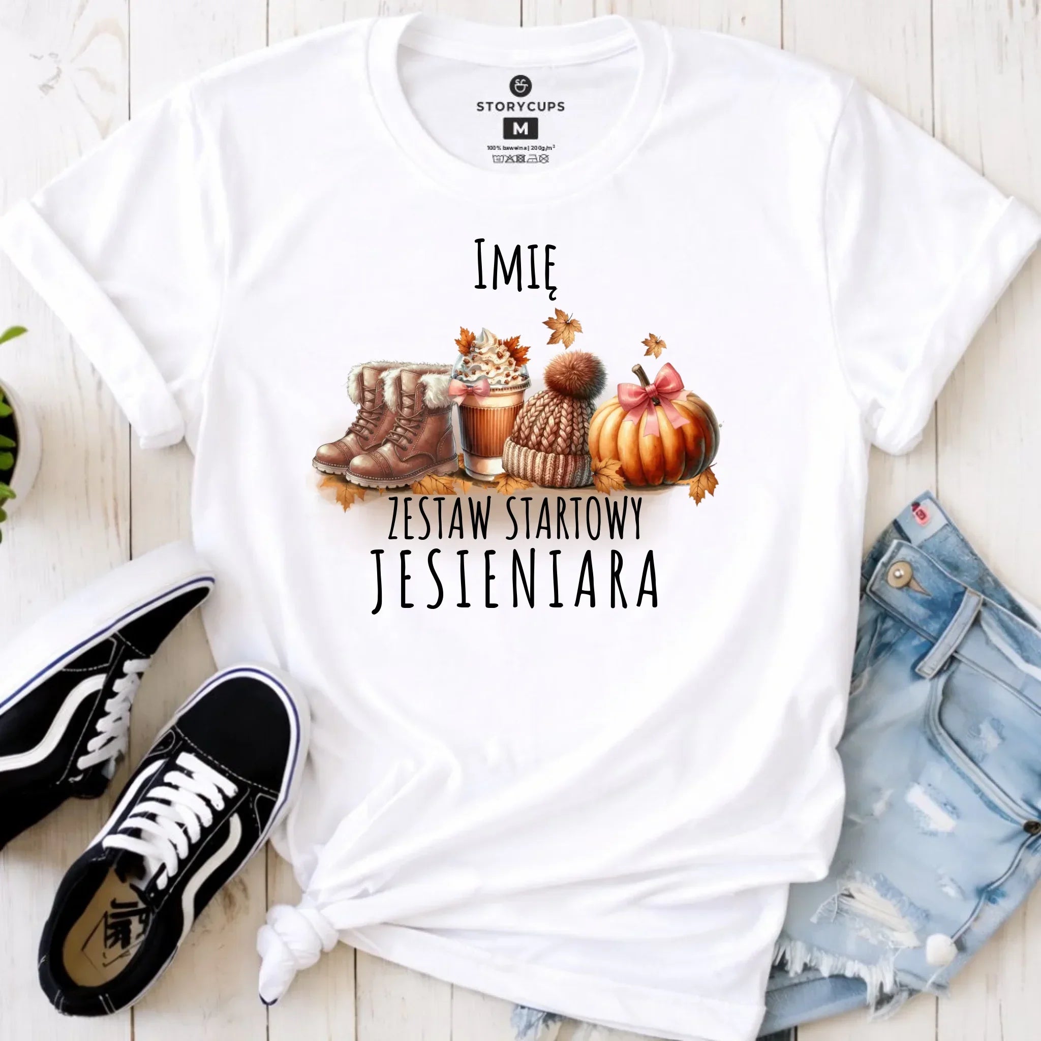 Koszulka damska jesieniara – Zestaw startowy - personalizowana JS05 - StoryCups.pl