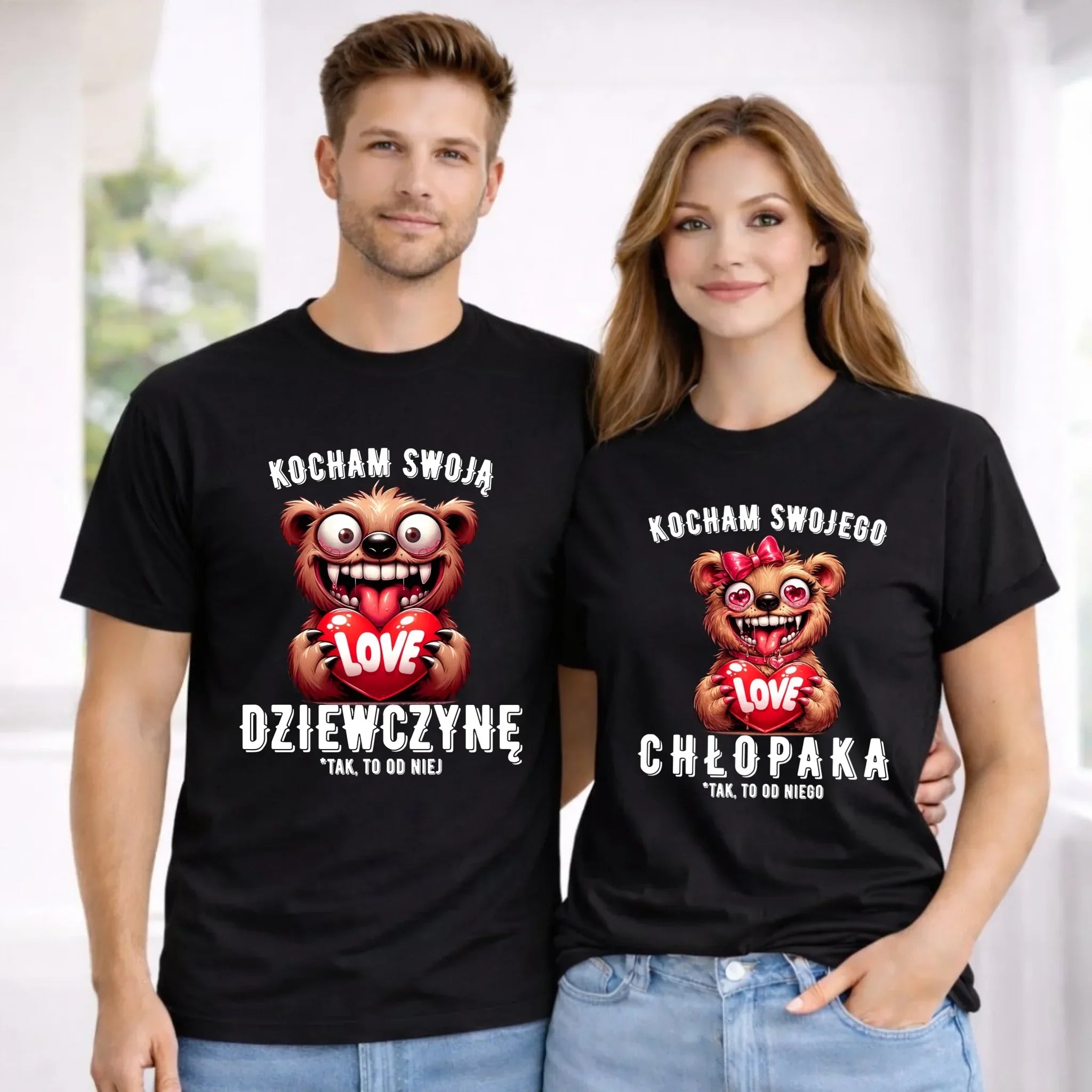 Zestaw koszulek dla par - Kocham swojego chłopaka swoją dziewczynę W30 - StoryCups.pl