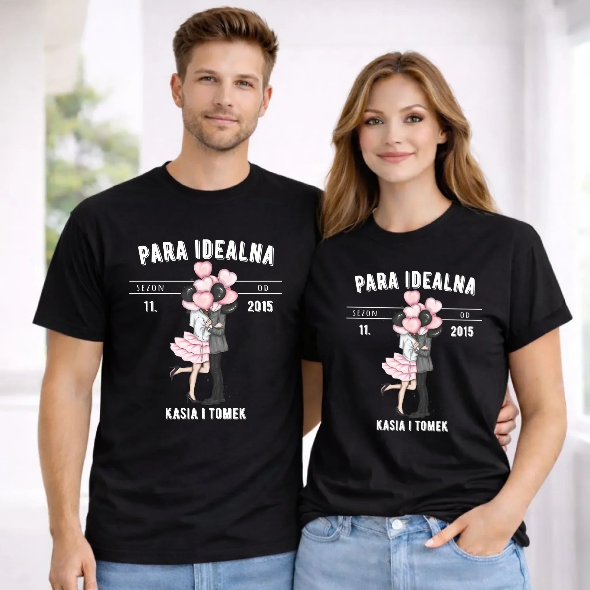 Zestaw koszulek dla par - Para idealna - personalizowany W11 - StoryCups.pl