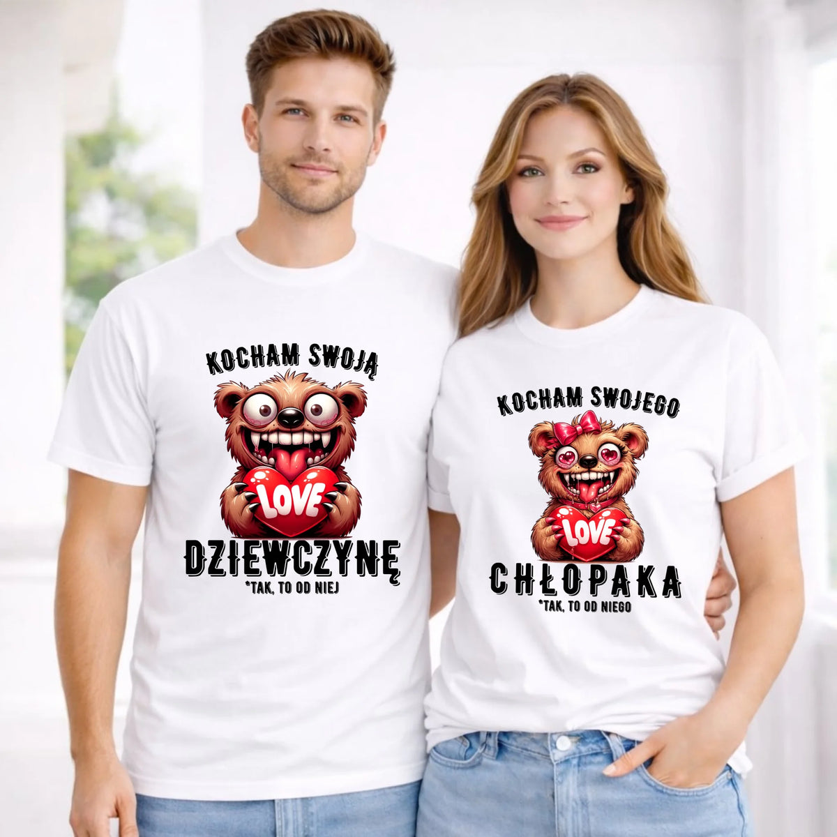 Zestaw koszulek dla par - Kocham swojego chłopaka swoją dziewczynę W30