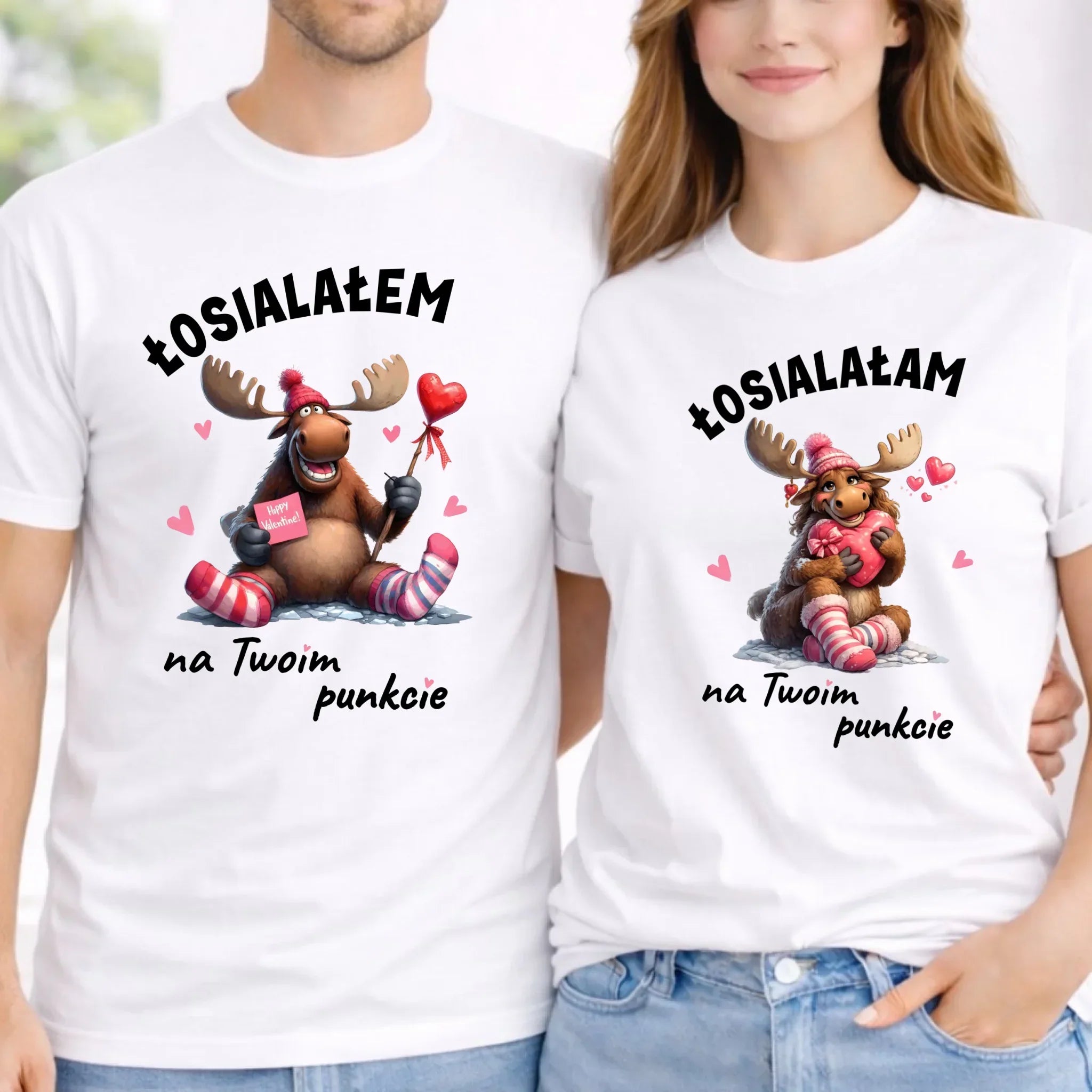 Zestaw koszulek dla par - Łosiałem i łosiałam na Twoim punkcie W66 - StoryCups.pl
