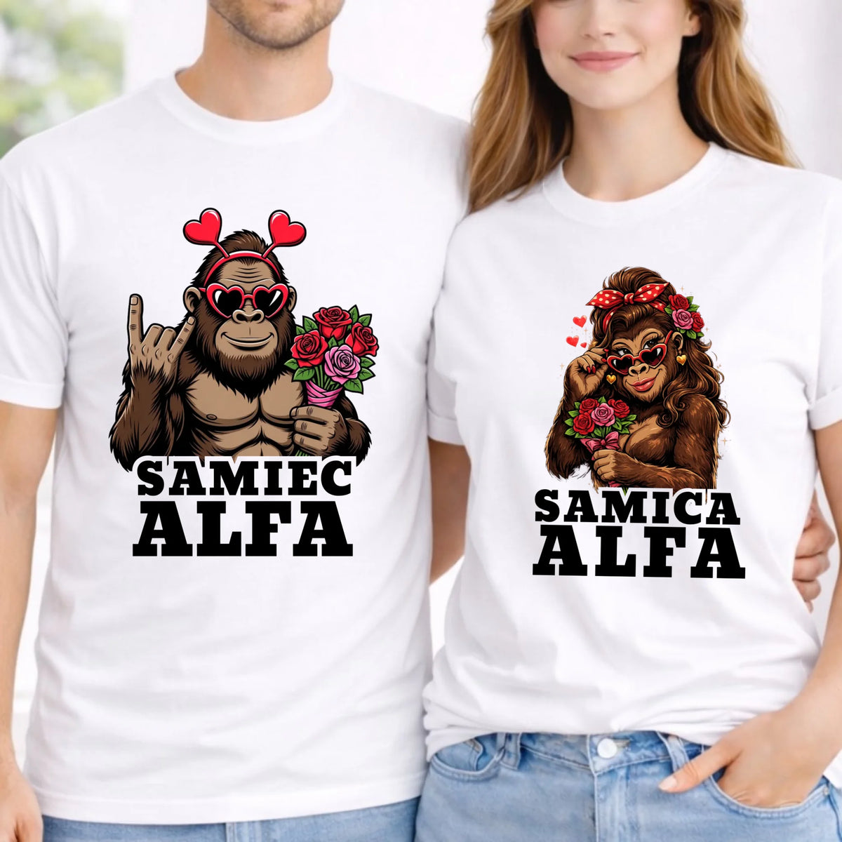 Zestaw koszulek dla par - Samiec i Samica Alfa W74