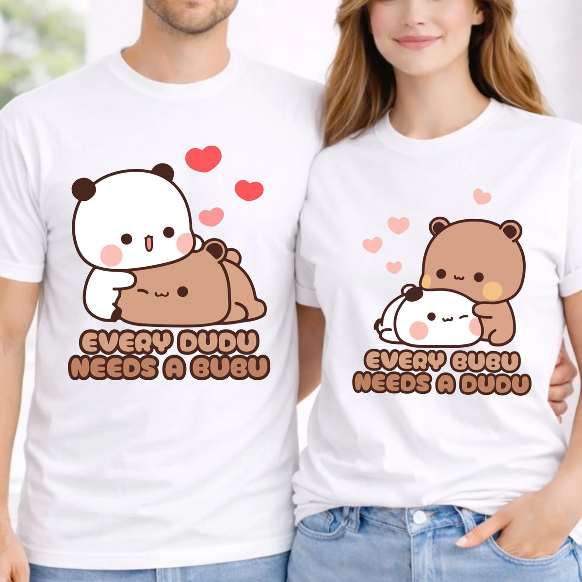 Zestaw koszulek dla par - Every Dudu needs a Bubu  W32