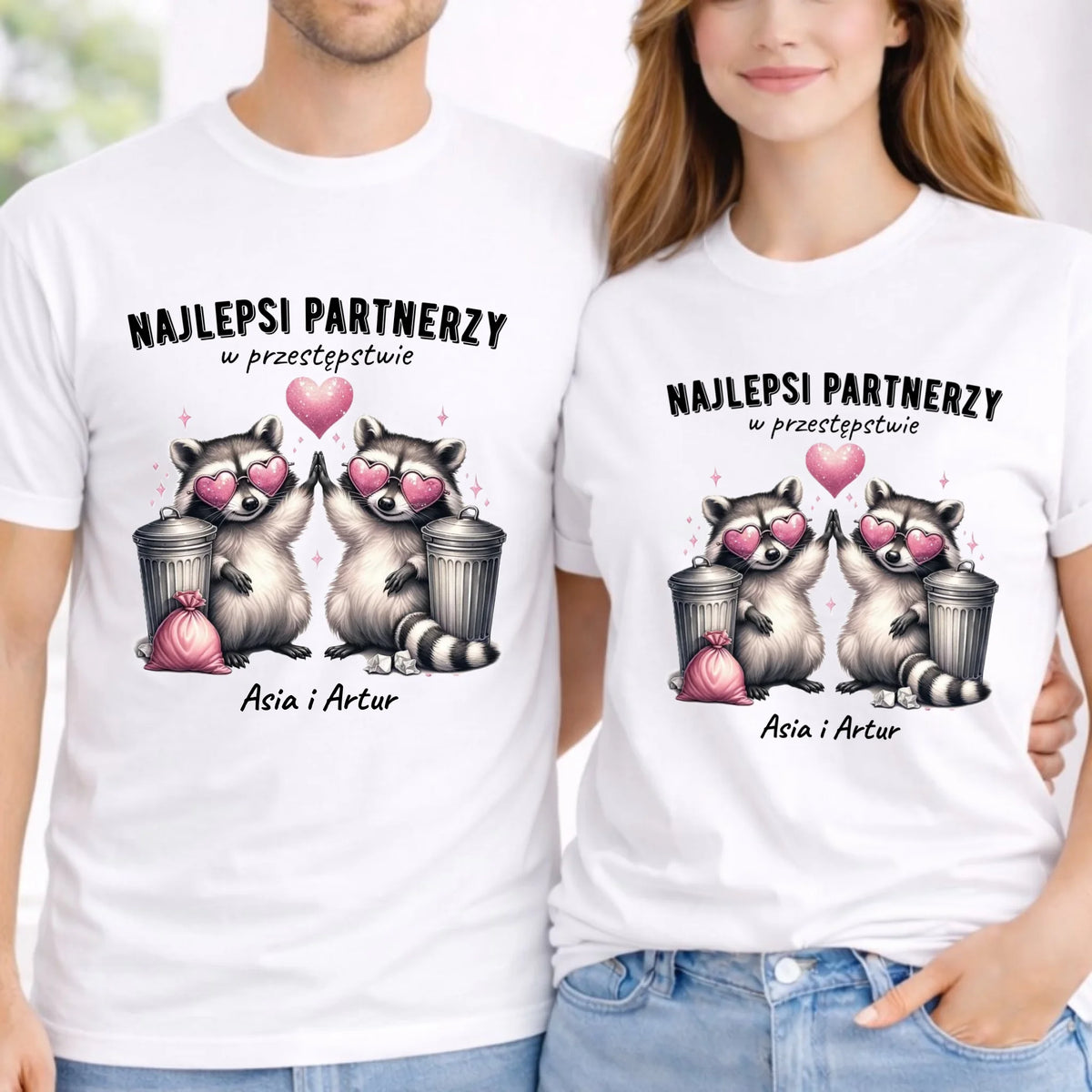 Zestaw koszulek dla par - Najlepsi partnerzy w przestępstwie - personalizowany W27