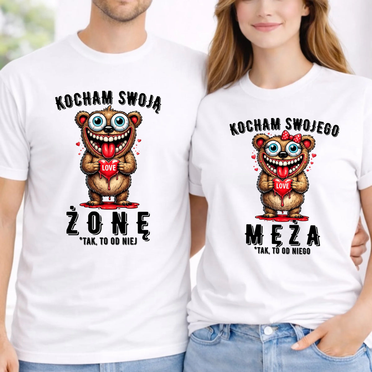 Zestaw koszulek dla par - Kocham swojego męża  swoją żonę W22