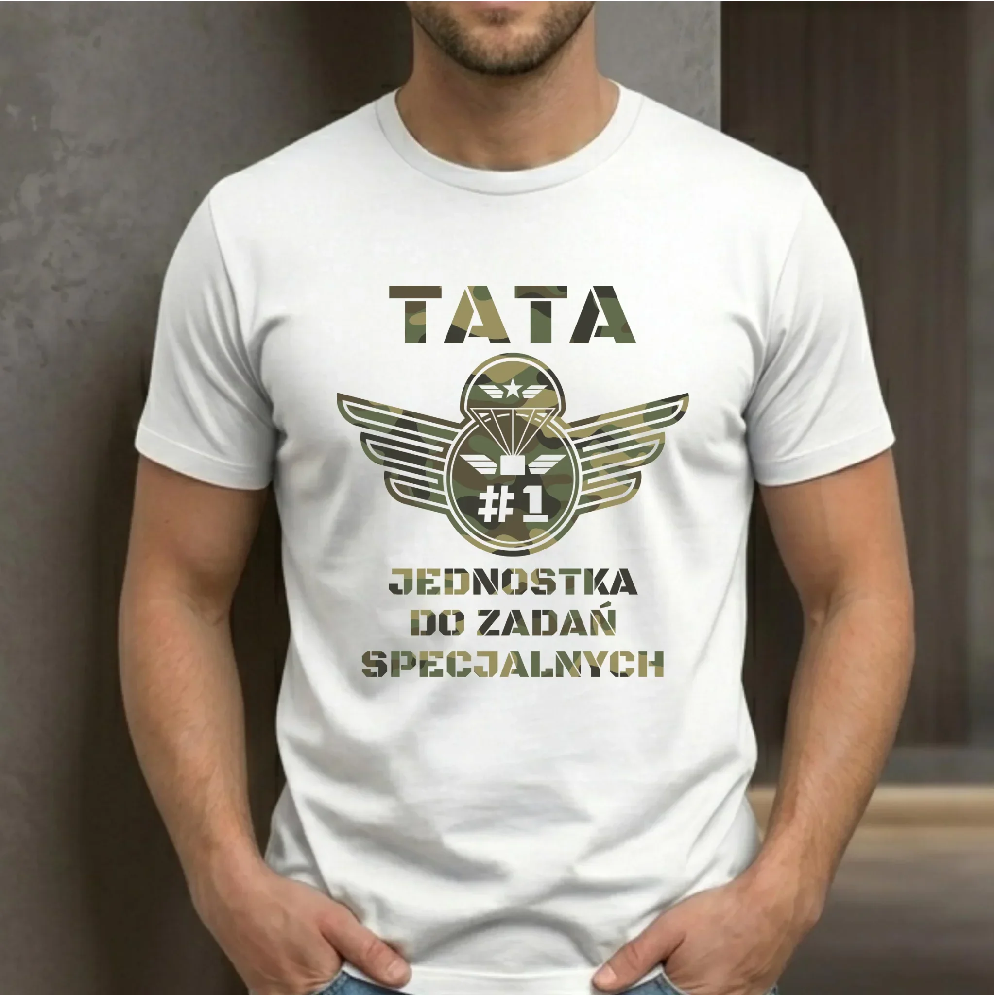 Koszulka dla taty - Tata jednostka do zadań specjalnych DT42 - StoryCups.pl