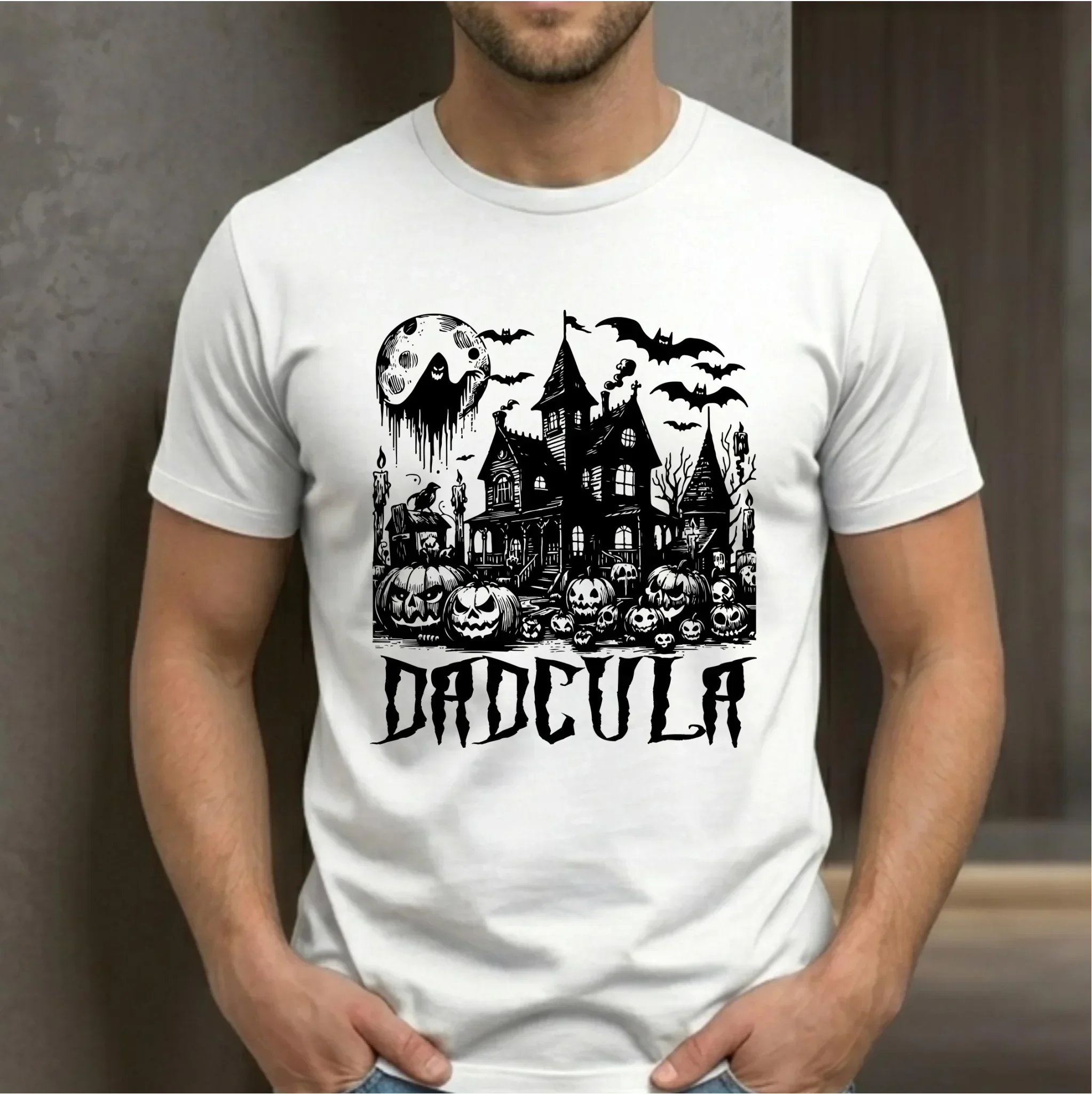 Koszulka halloweenowa dla taty - Upiorny dom - Dadcula HL19 - StoryCups.pl