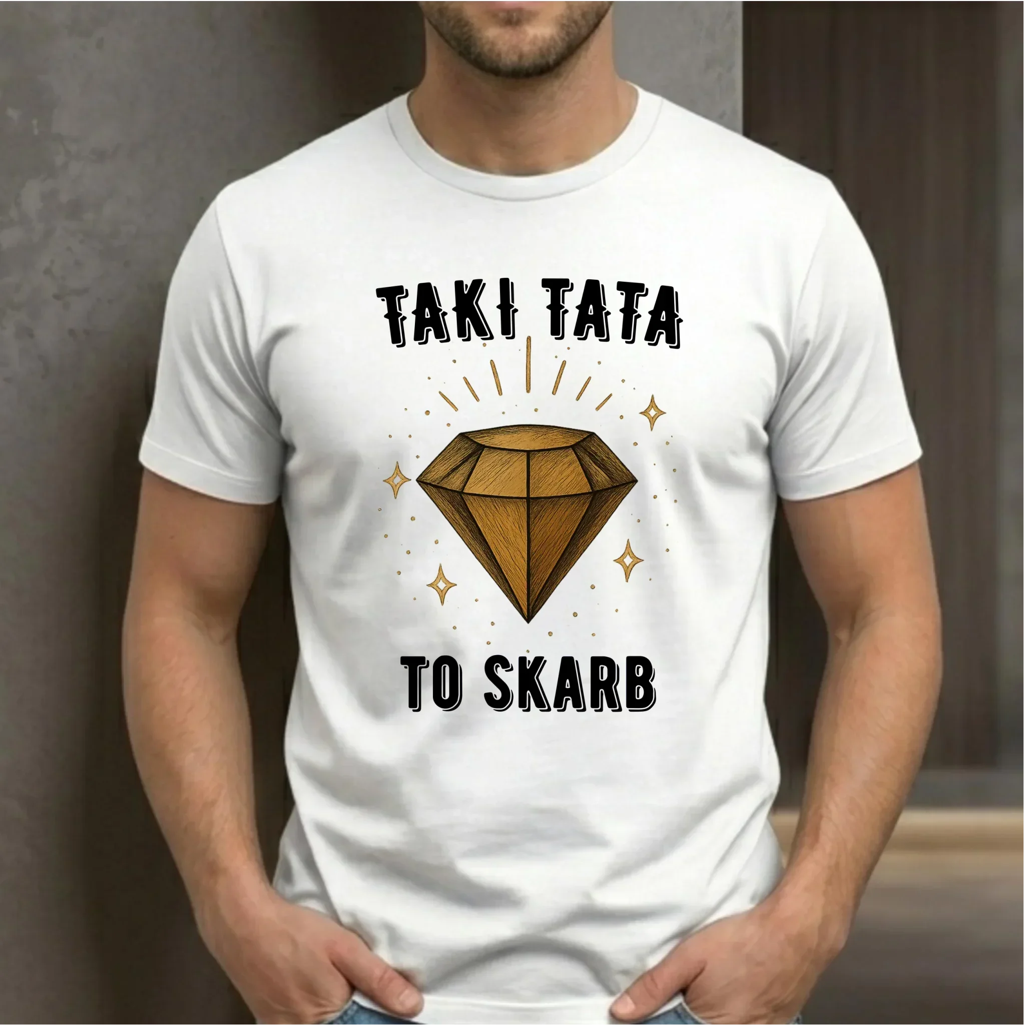 Koszulka dla taty - Taki tata to skarb - personalizowana DT17 - StoryCups.pl