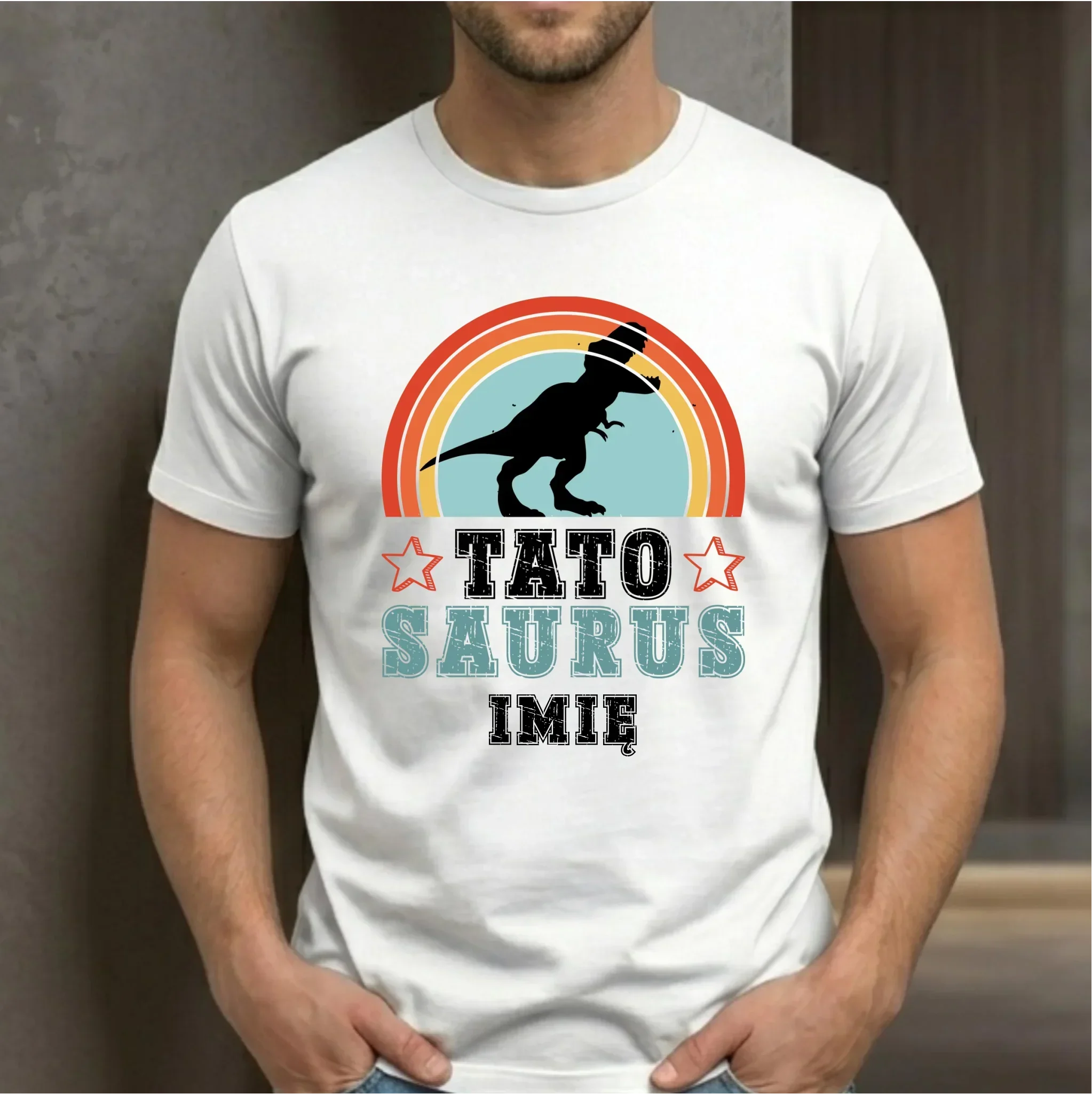 Koszulka dla taty - Tato Saurus - personalizowana DT03 - StoryCups.pl