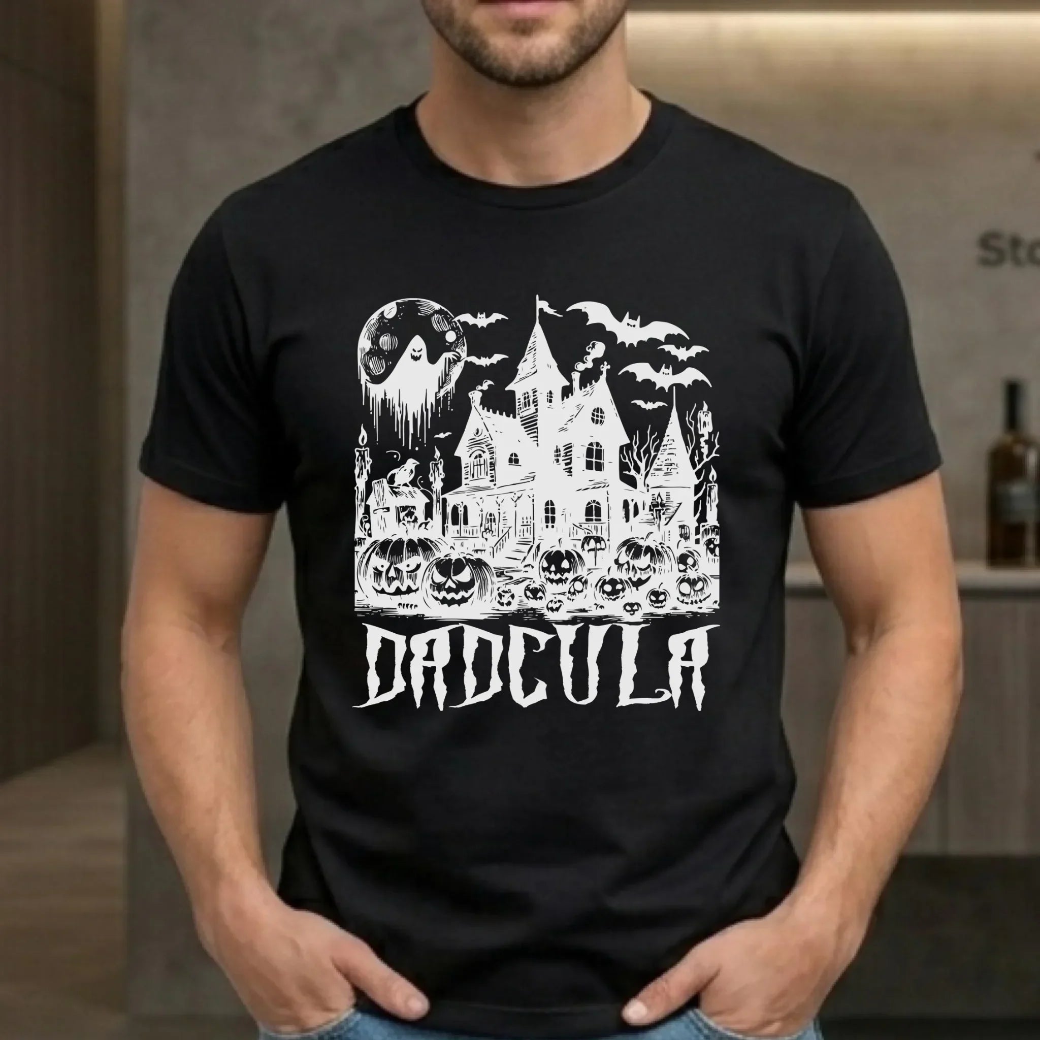 Koszulka halloweenowa dla taty - Upiorny dom - Dadcula HL19 - StoryCups.pl