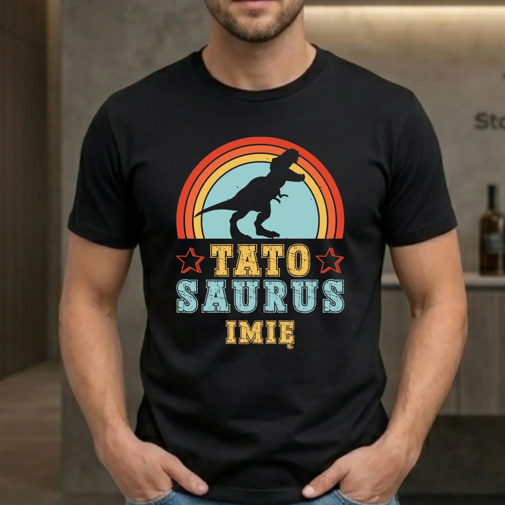 Koszulka dla taty - Tato Saurus - personalizowana DT03 - StoryCups.pl